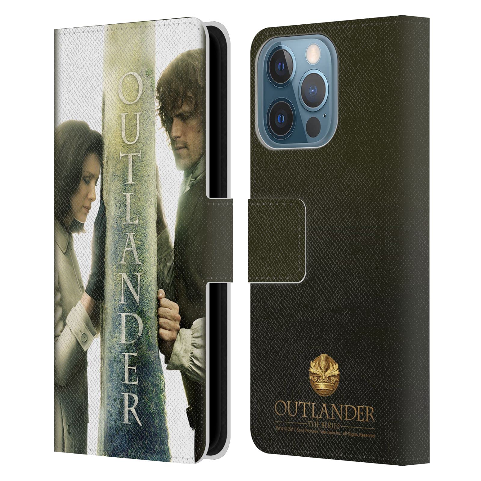 Head Case Designs Outlander Season 3 Leather Book Wallet Case for iPhone 13 Pro - Officially Licensed TV Show Art, Perfect Gift for Fans & Travel Protection