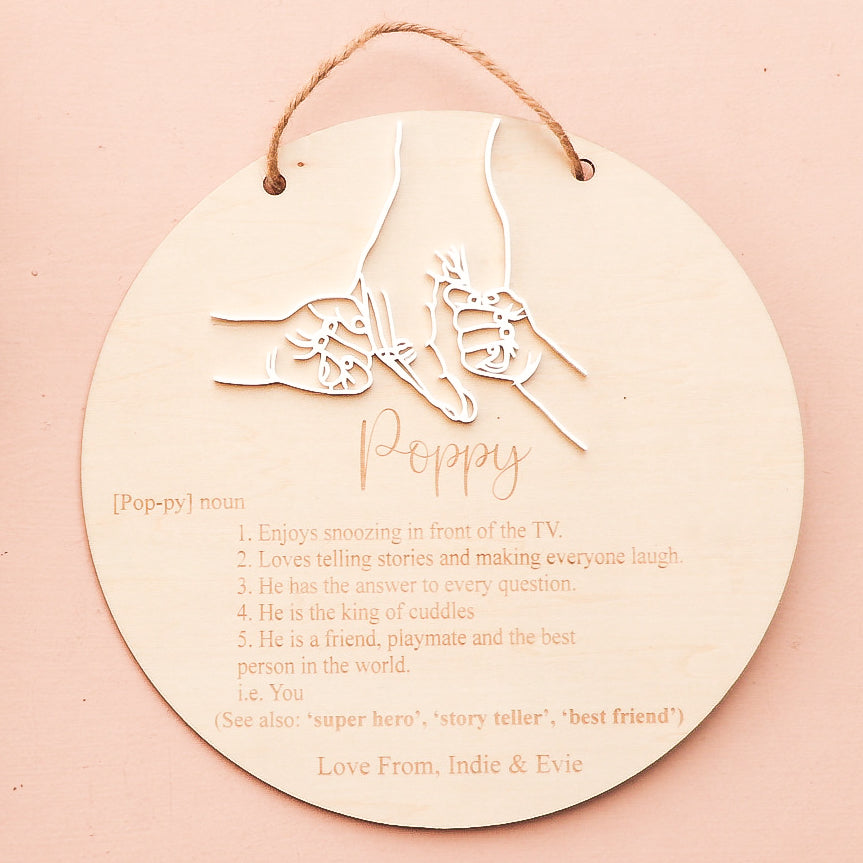 Personalized Father's Day Gift - Engraved Grandfather Plaque for Multiple Children | Heartwarming Keepsake for Dad's Desk, Office Decor & Family Memories