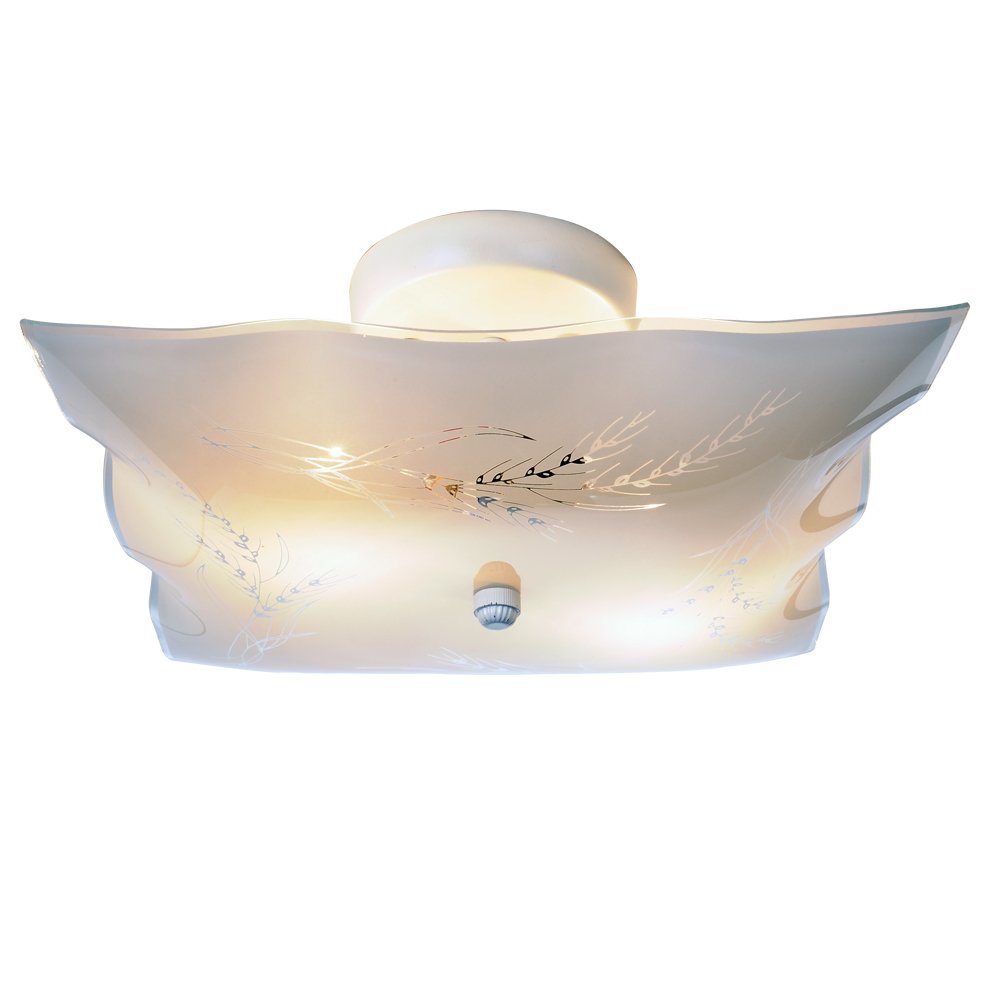 671371 White 6-Inch Semi-Flush Ceiling Light Fixture - Perfect for Bedroom, Living Room, and Hallway Lighting