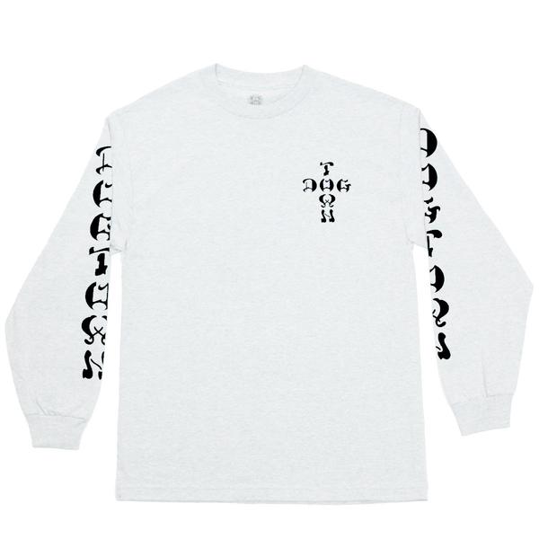 Dogtown Cross Logo Long Sleeve T-Shirt for Men - White Cotton Crewneck Tee - Streetwear Fashion for Casual Wear & Skateboarding