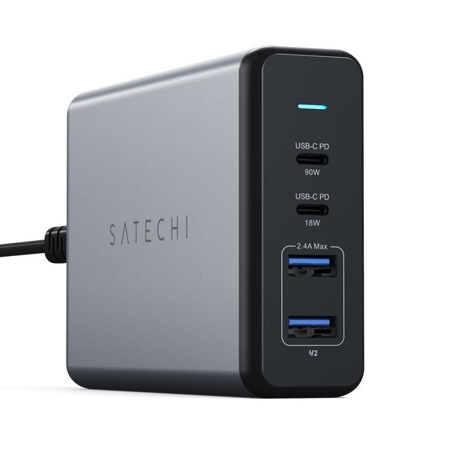 Satechi 108W Pro USB C PD Desktop Charger - 6 Port Fast Charging Station for MacBook, iPhone, iPad, Laptop & More | Perfect for Home, Office & Travel (Space Gray)