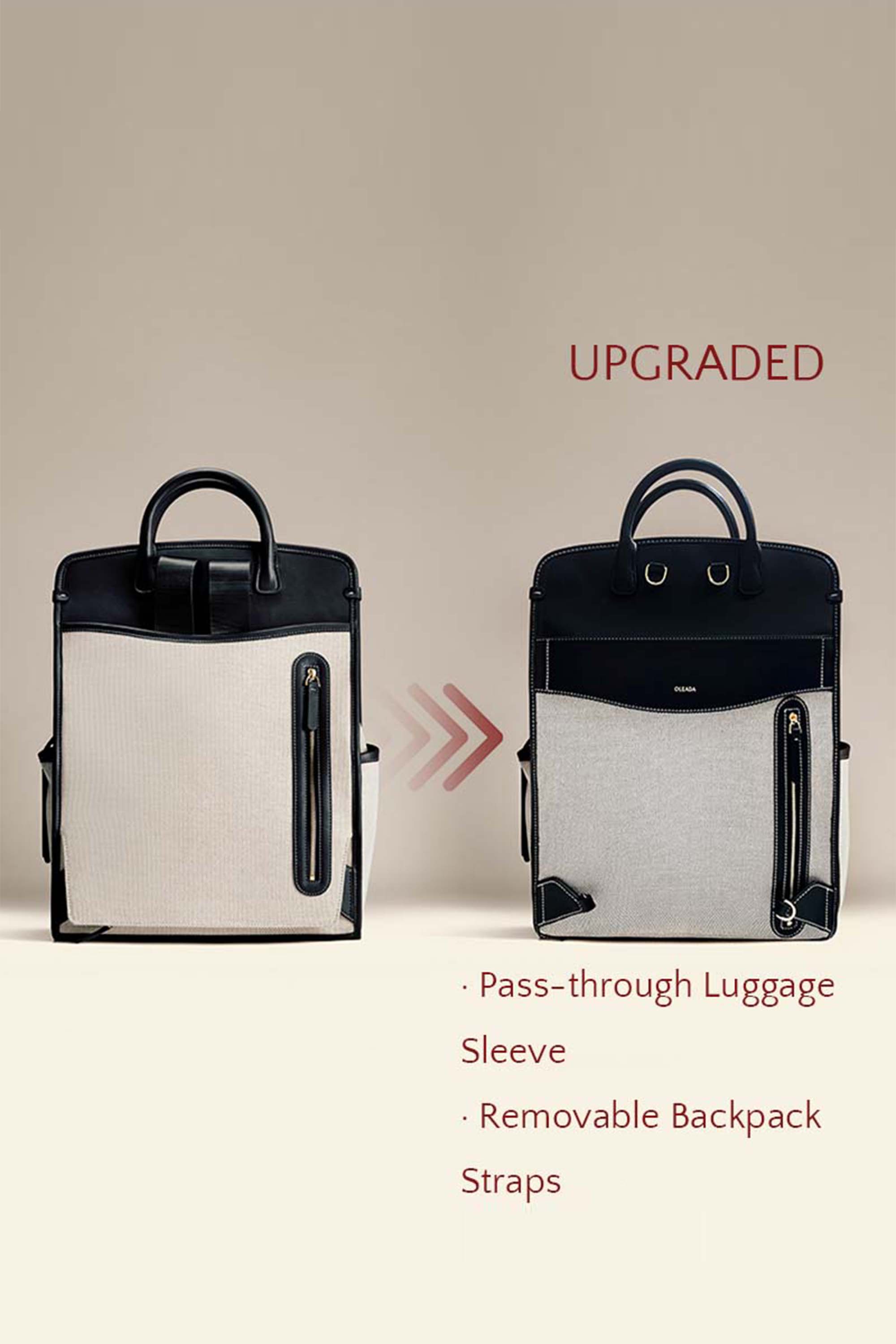 Stylish Large Leather Backpack for Women - 14 Inch Laptop Tote Bag with Multiple Compartments, Crossbody & Shoulder Strap - Perfect for Work, Travel & Daily Commute