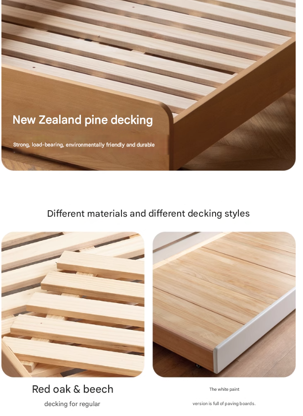 Solid Oak & Beech Wood Floor Bed with Pulley - Toddler Bed for Safe & Comfortable Sleep - Perfect for Montessori Bedrooms & Kids' Room Decor