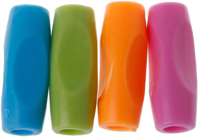4Pcs Ergonomic Pencil Grippers for Kids - Silicone Writing Aid for Handwriting Posture Correction, Universal Pencil Holders for Toddlers & Children - Perfect for School, Homework & Office Desk Organization