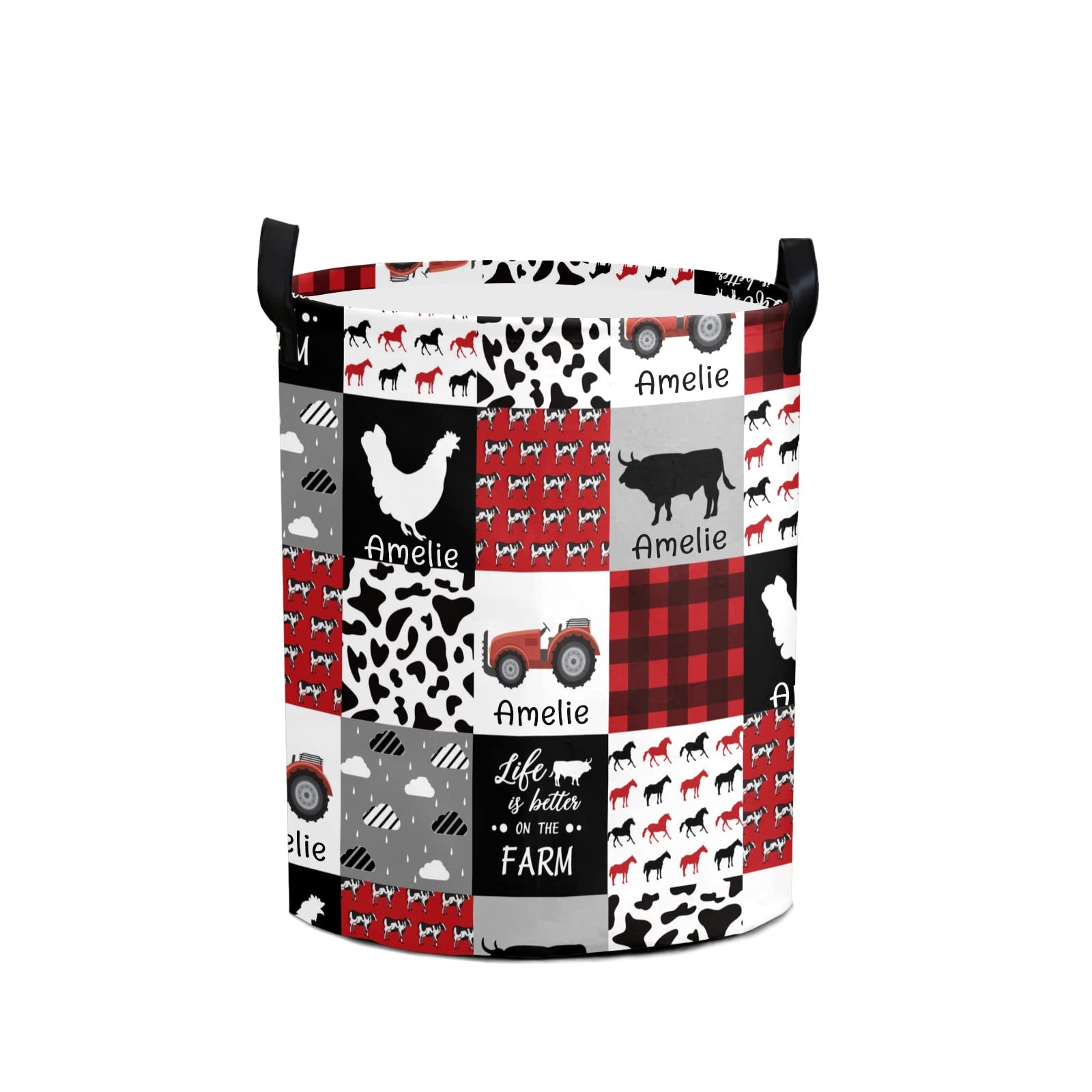 Farm Animal Car Patchwork Storage Bin - Waterproof Oxford Fabric Laundry Hamper, Toy Organizer & Nursery Clothes Basket for Baby Room, Bedroom & Gift Storage | Perfect for Kids' Toys, Baby Essentials & Home Organization