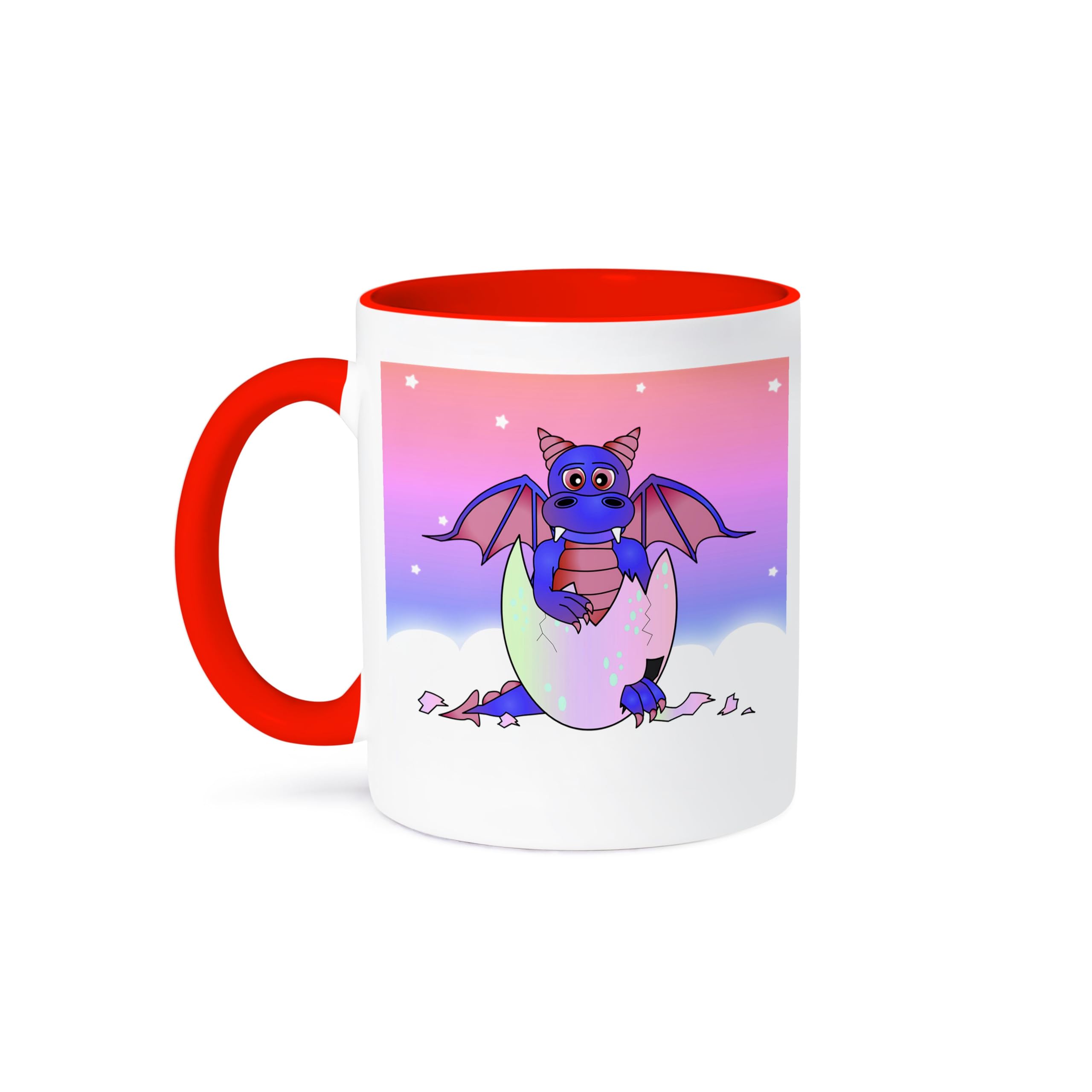 11oz Funny Purple Baby Dragon in Cracked Egg Design Ceramic Coffee Mug - Unique Dragon-Themed Gift for Fantasy Lovers - Perfect for Home, Office & Gamer Decor