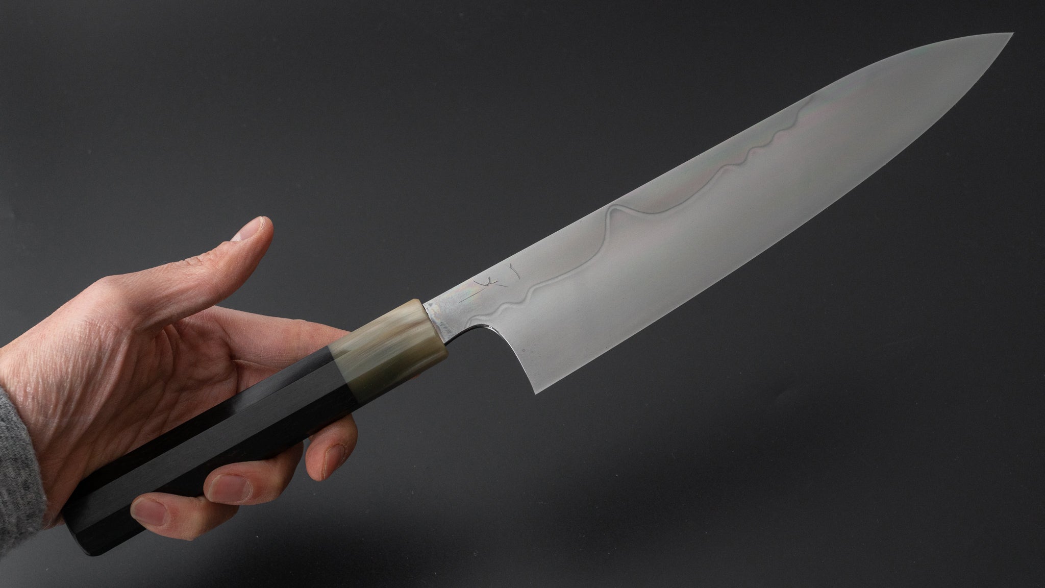 Hitohira Togashi Yohei White #2 Fuji Mizu Honyaki Gyuto 240mm Japanese Chef Knife with Taihei Ebony Handle & Saya - Premium Kitchen Knife for Professional Chefs & Home Cooking Enthusiasts