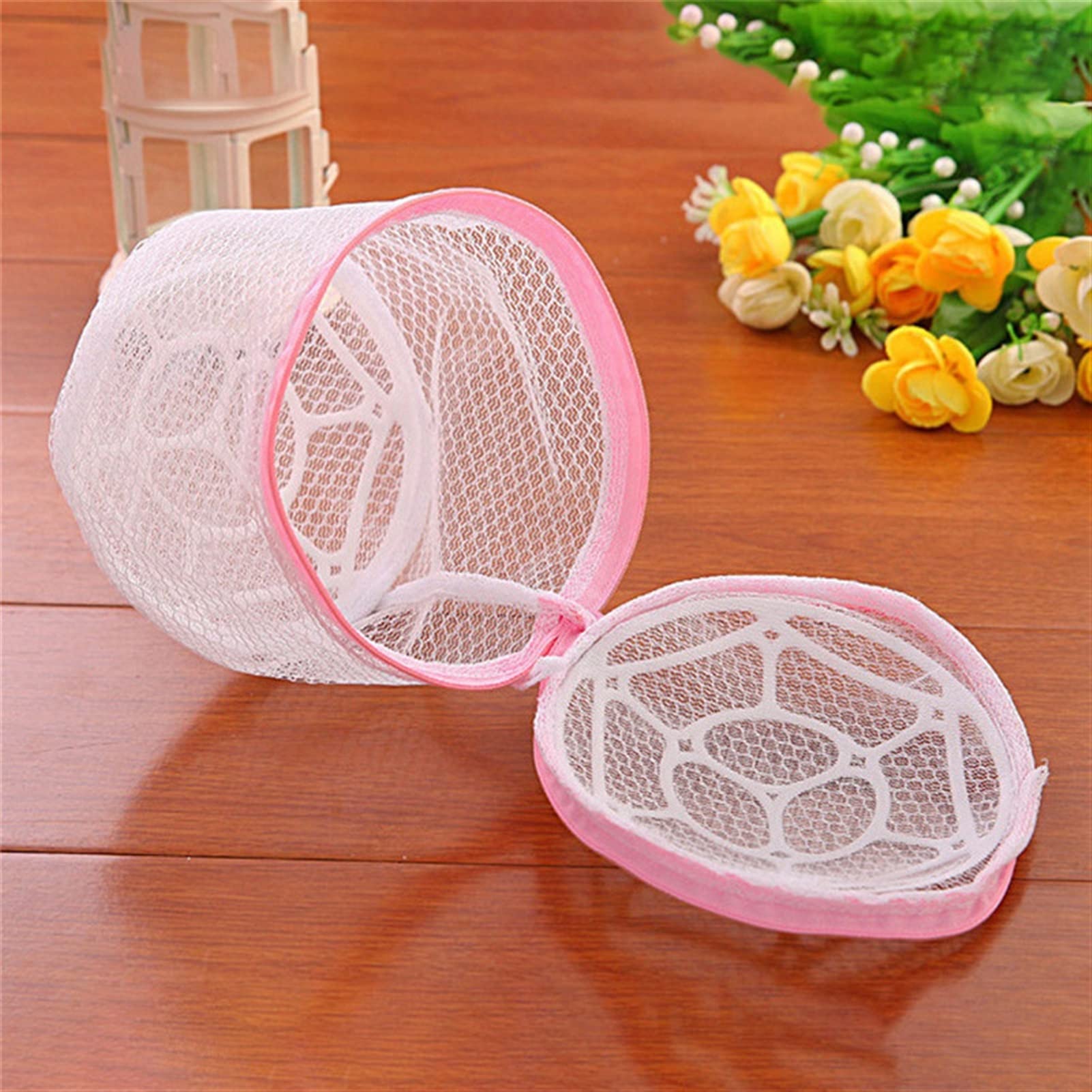 Pink Lingerie Wash Bag - Mesh Laundry Organizer for Bras & Underwear - Home & Travel Use