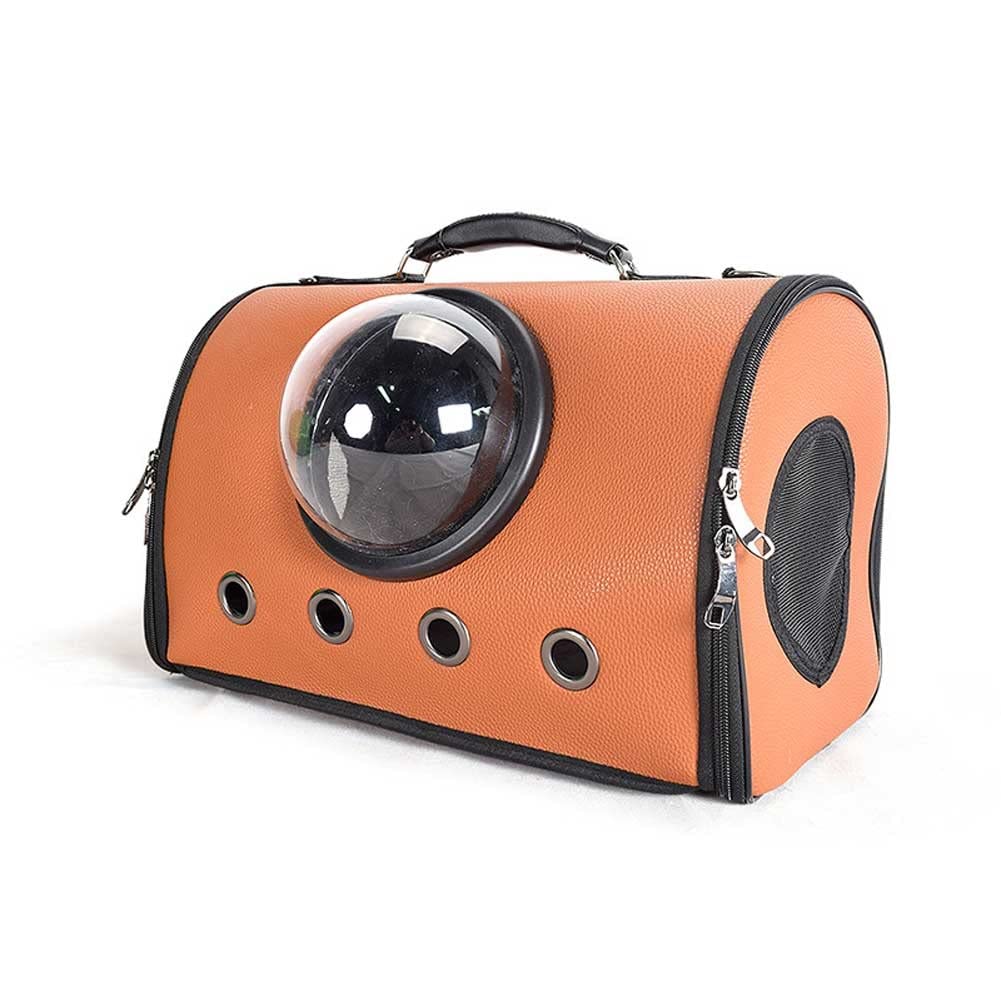 Zhangchi Pet Carrier Backpack - Portable Travel Bubble Space Capsule for Small Dogs, Cats, Puppies, Rabbits & Ferrets (Orange) - Perfect for Air Travel, Hiking & Outdoor Adventures