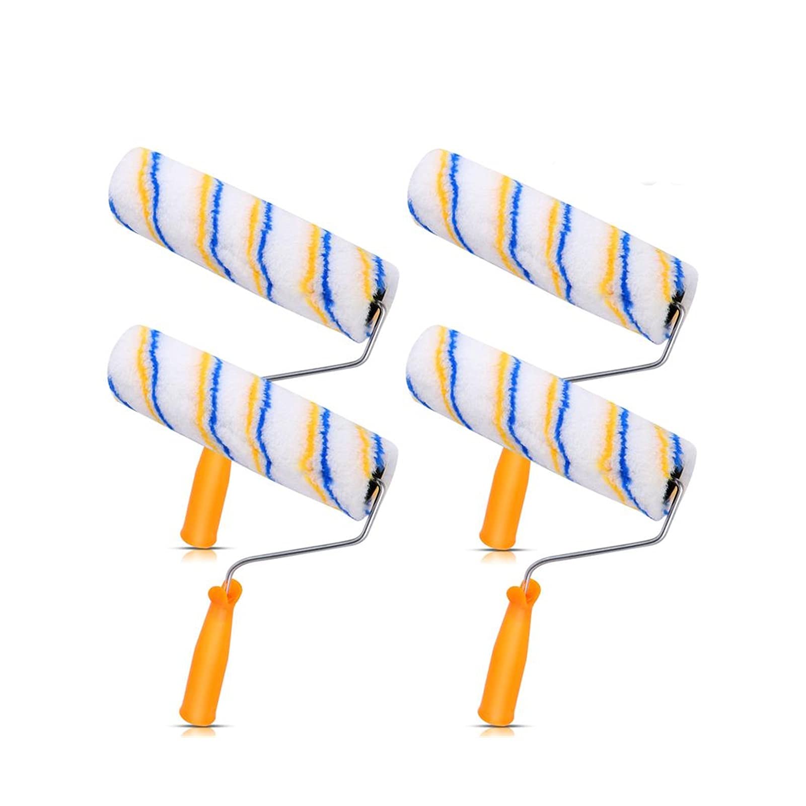 4-Pack 250mm Professional Paint Brushes - Durable Wall & Ceiling Roller Brushes for DIY Painting - Home, Dorm, Office Painting Tools (Perfect for Interior Walls, Furniture, and Craft Projects)