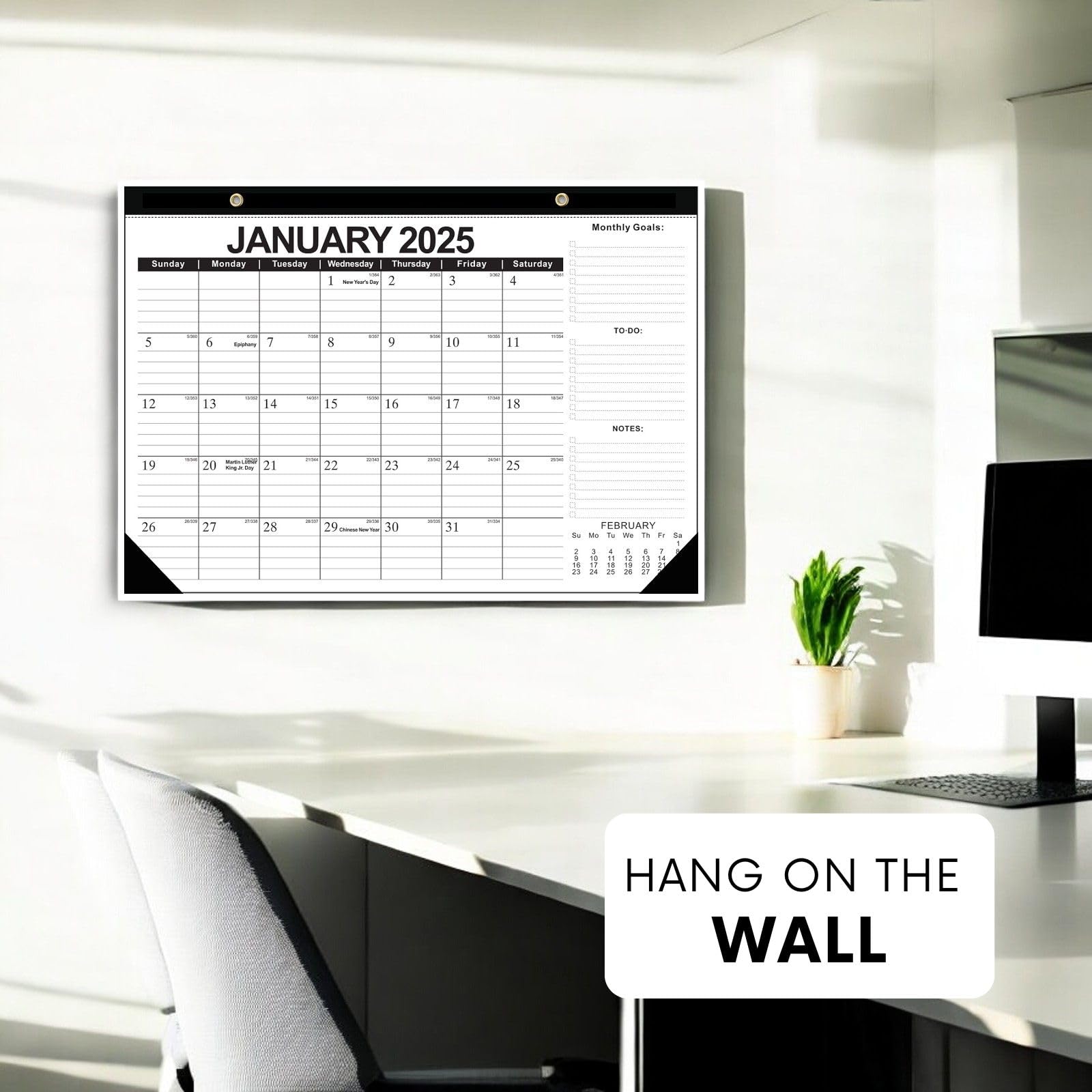 2025-2026 Large 18-Month Wall Calendar with Julian Dates | Jan 2025 - Jun 2026 | 17