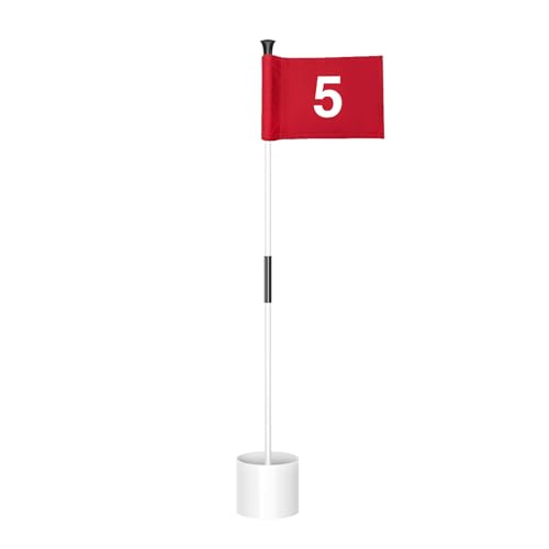 White Pole w/ Red Flag#5, 1-Pack