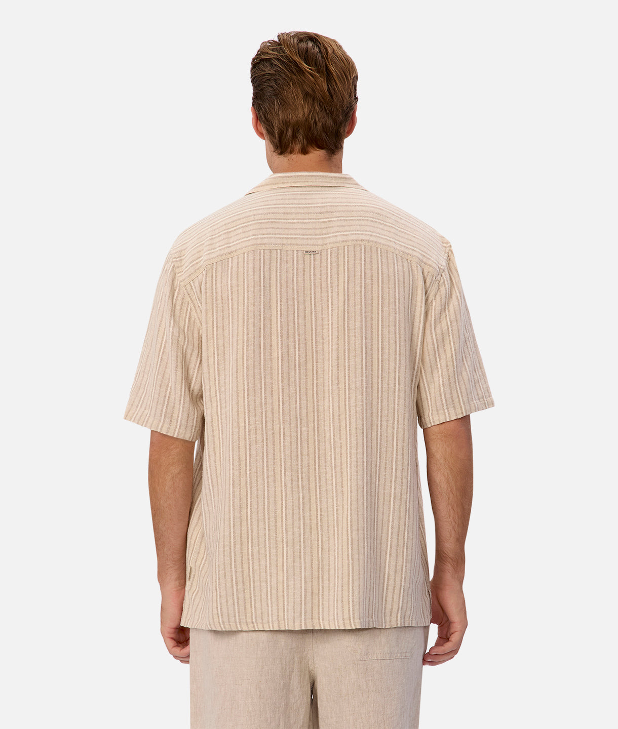 Foretta Short Sleeve Linen Shirt for Women - Breathable Taupe Casual Top | Perfect for Summer Outfits, Beach Wear & Office Attire