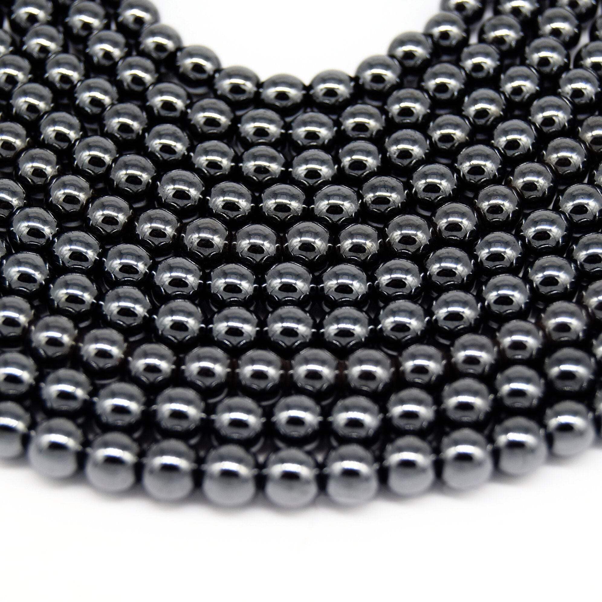 Gunmetal Hematite Beads - 5mm Round Natural Gemstone Beads for Jewelry Making, DIY Bracelets & Necklaces | Healing Stone & Stress Relief