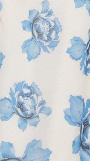 Elegant Amina Maxi Dress - Blue Rose Floral Print, Women's Summer Long Dress for Beach, Vacation & Casual Wear