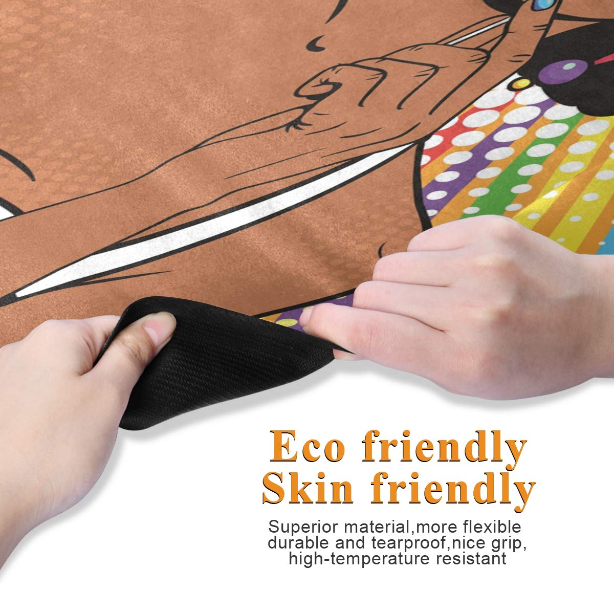 ALAZA Non-Slip Yoga Mat for Women with Afro Hair - Premium Fitness Exercise Mat for Yoga, Pilates & Floor Workouts - Perfect for Home Gym, Studio & Outdoor Yoga Sessions