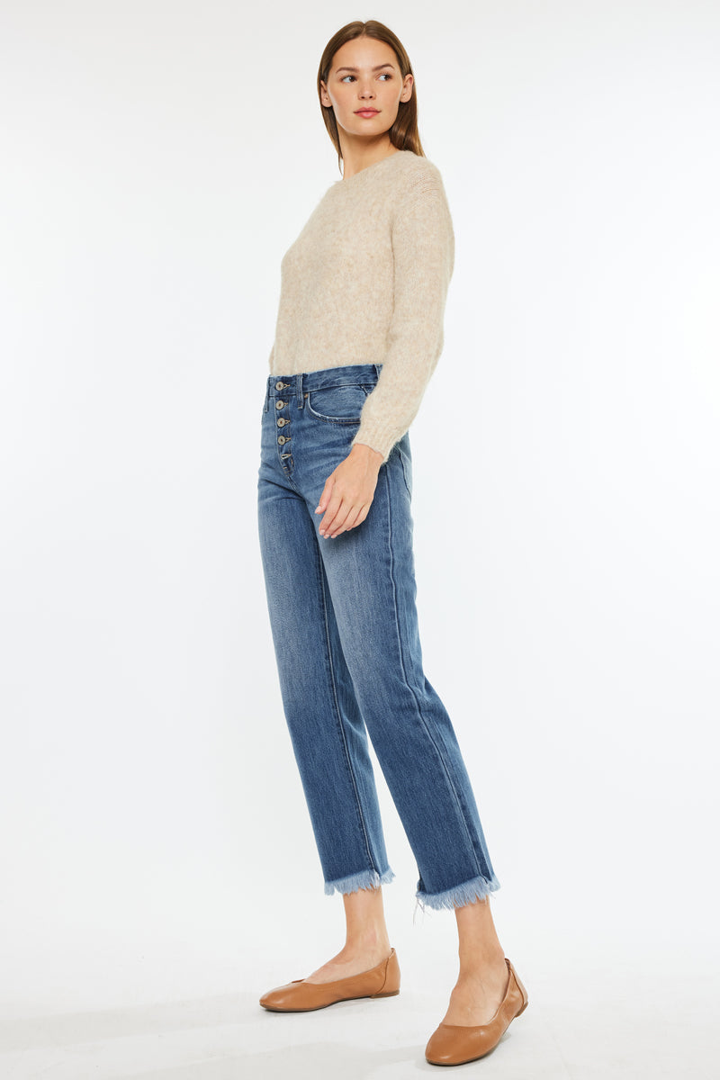 Taurus High Rise Straight Leg Jeans for Women - Stretchy Denim Pants, Comfortable & Flattering Fit - Perfect for Casual Wear, Office & Date Nights