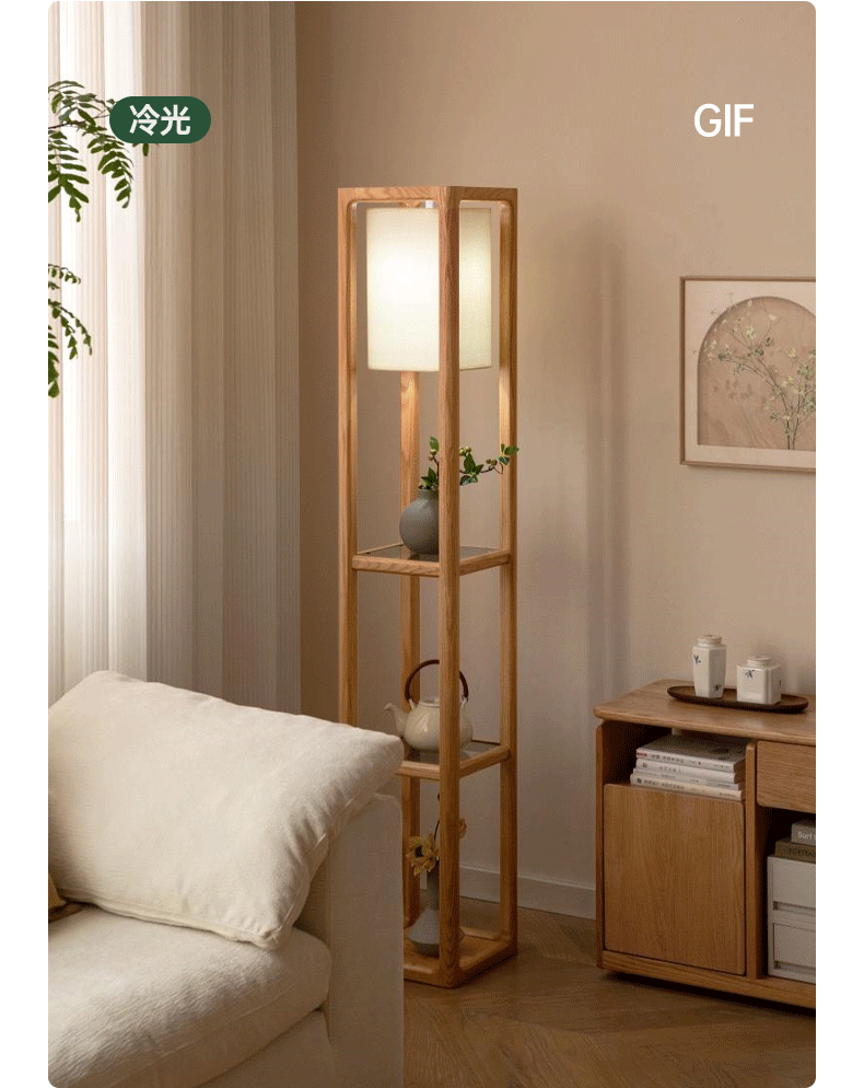 Solid Oak Wood Bright Lamp - Modern Table Lamp for Living Room, Bedroom & Office - Warm White LED Lighting for Home Decor & Reading