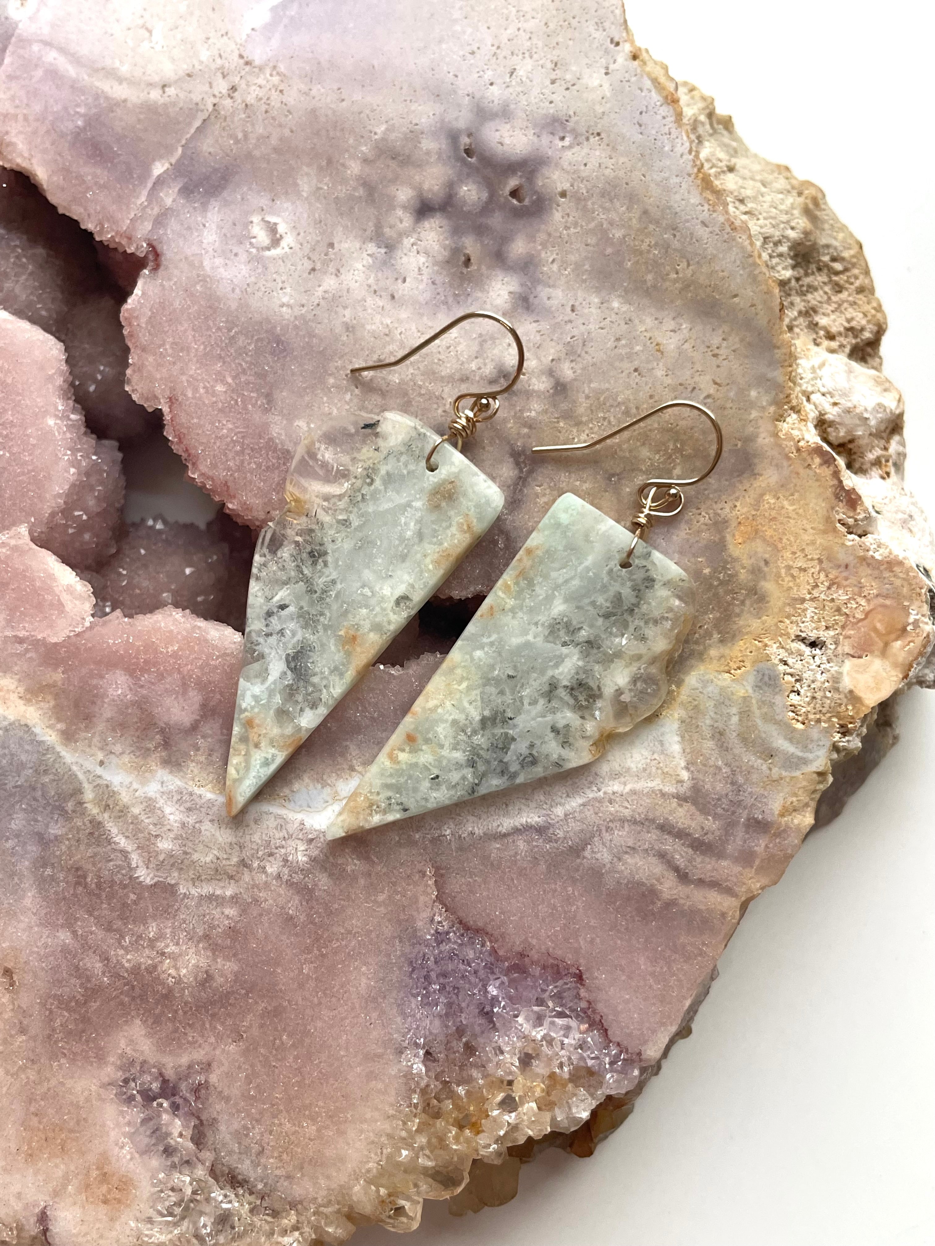 Amazonite Dangle Earrings in Gold Fill - Elegant Handmade Jewelry for Women, Perfect for Parties, Weddings & Everyday Wear