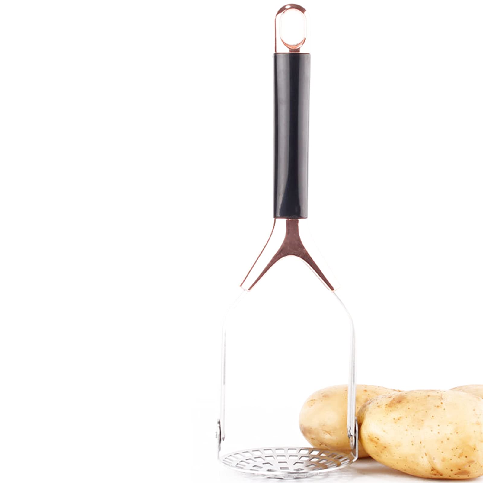 HelloCreate Heavy Duty Stainless Steel Potato Masher - Durable Kitchen Tool for Mashing Potatoes, Vegetables, Fruits & Pumpkin - Perfect for Mashed Potatoes, Baby Food, Soups & Baking Prep
