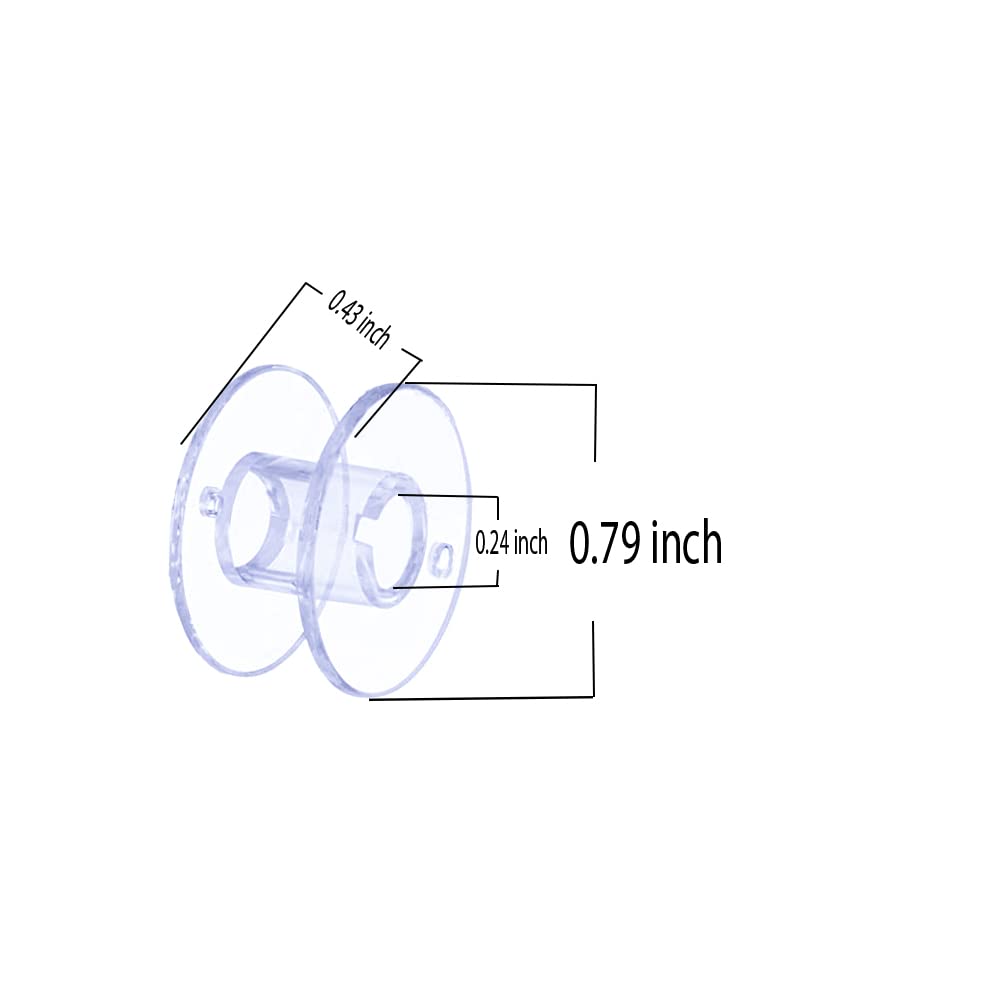 Hekisn 20-Pack Transparent Class 15 Sewing Machine Bobbins SA156 - Compatible with Brother Embroidery & Sewing Machines - Perfect for Quilting, Dressmaking & Craft Projects
