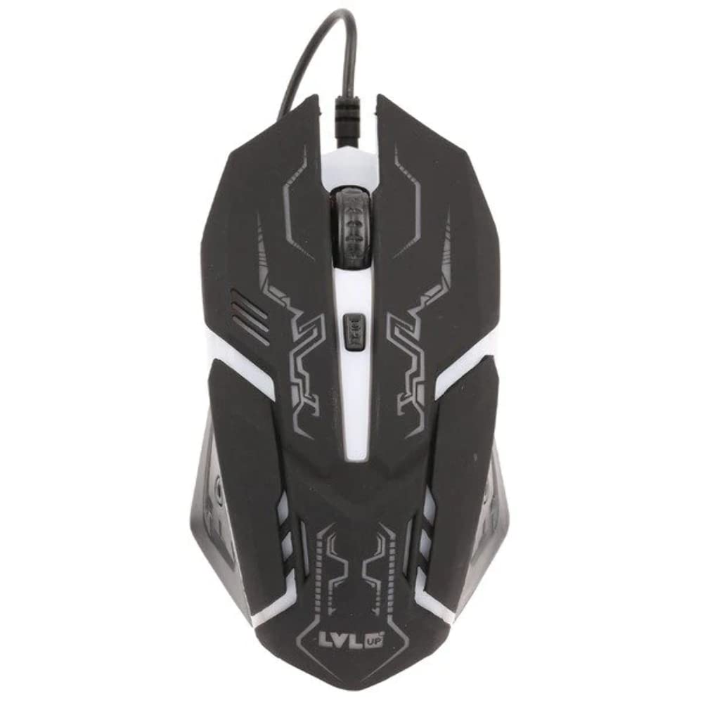 LVLUP LU737 Pro Gaming Mouse - Wired RGB Ergonomic Optical Mouse with 7200 DPI, 7 Buttons for PC, Mac, Laptop - Perfect for FPS, MOBA, MMO Gaming & Office Work