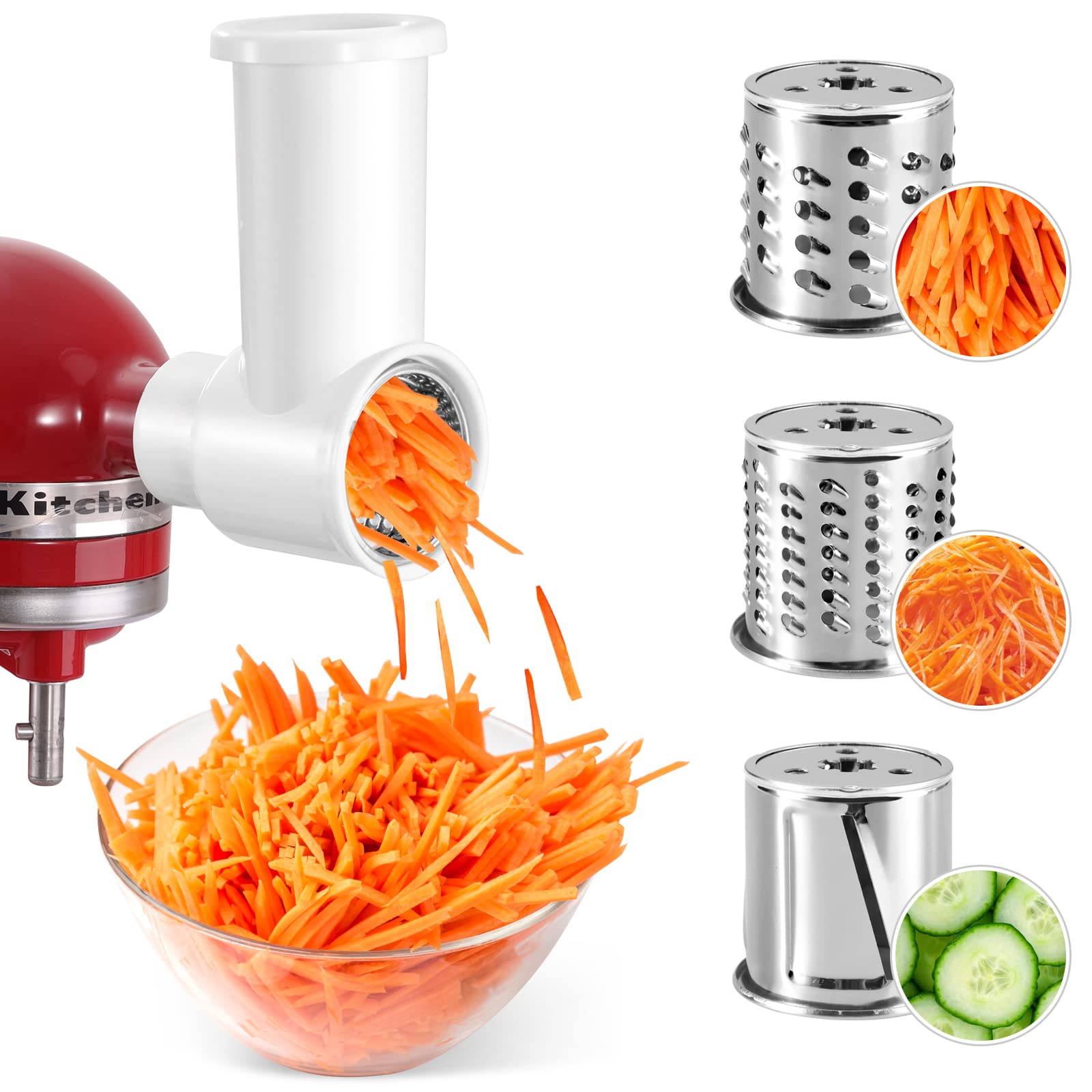 KitchenAid Mixer Slicer Shredder Attachment - Vegetable & Potato Cutter for Salads, Cucumbers, Casseroles | Perfect for Meal Prep & Healthy Cooking