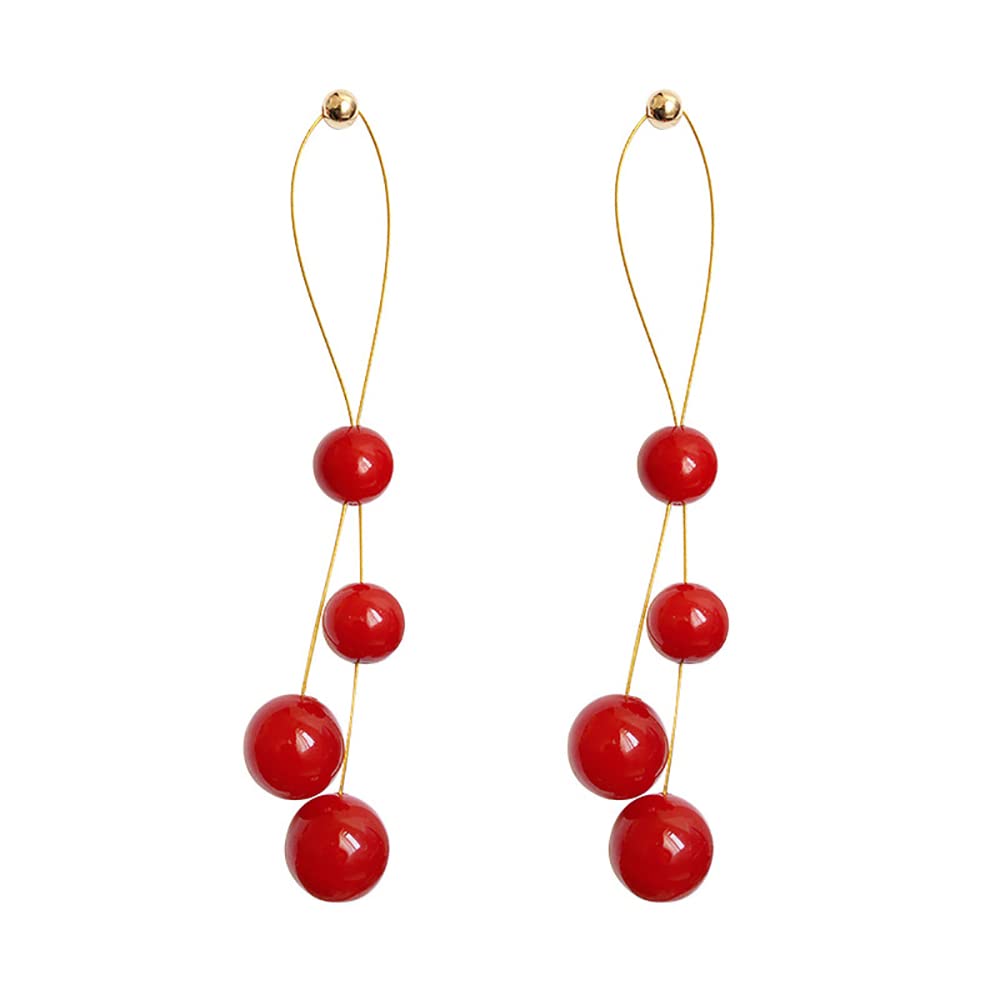Bohemian Crystal Long Tassel Pendant Earrings for Women - Agate Stone Dangle Earrings with Faux Fur Fluffy Accents, Nickel-Free Gold/Silver Jewelry - Perfect for Parties, Weddings & Boho Fashion