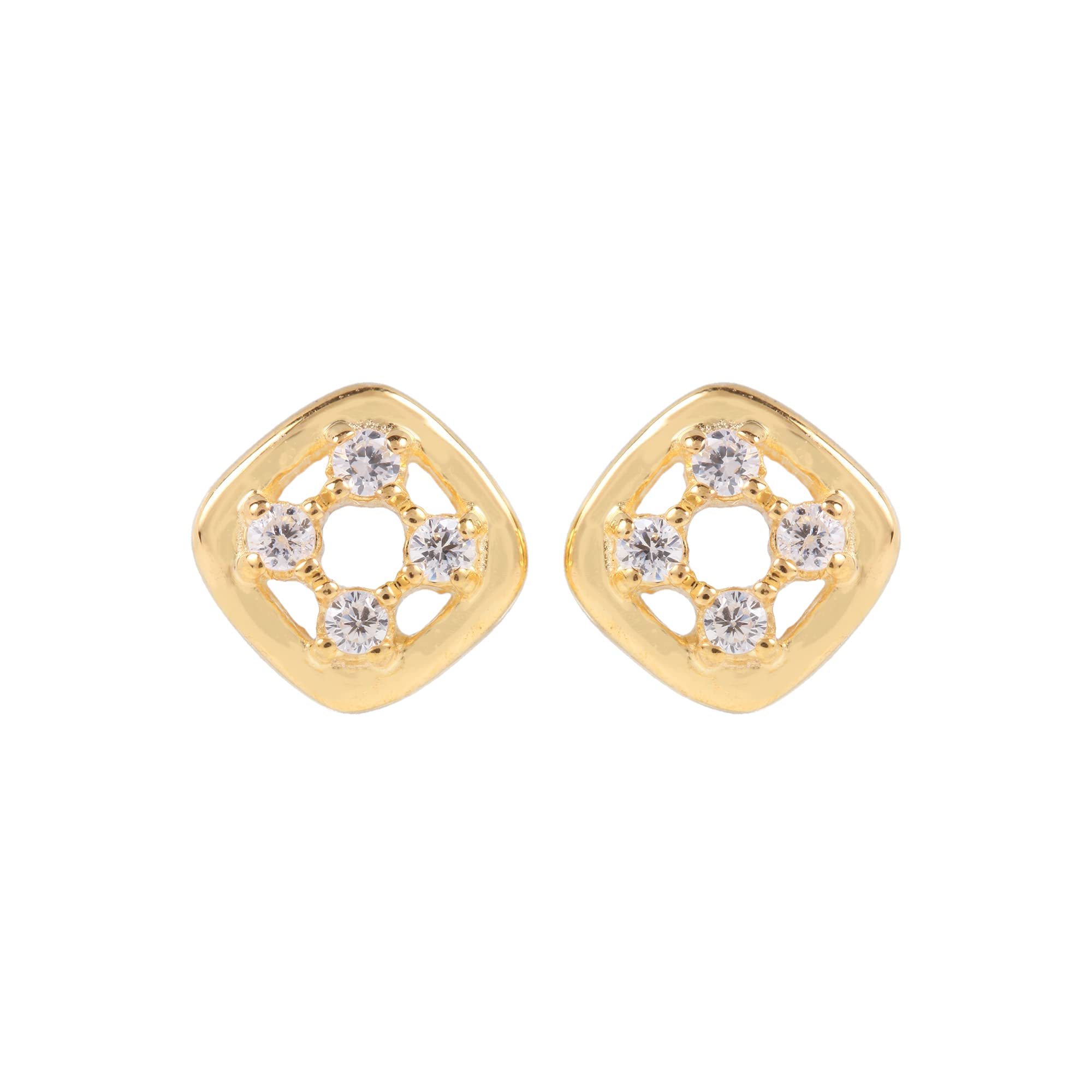 IGI Certified 14k & 18k Yellow Gold Stud Earrings for Women | Luxury Solid Gold Studs | Elegant Gift for Her | Perfect for Weddings, Anniversaries & Everyday Wear (18k Yellow Gold)
