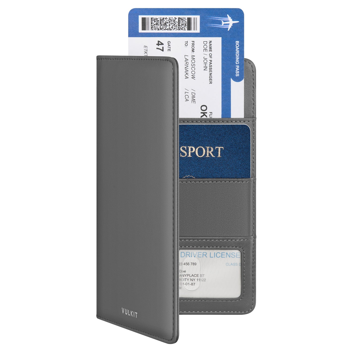 VPW100P Genuine Leather Travel Passport Card Holder - RFID Blocking Wallet for Men & Women - Perfect for Airports, Business Trips & International Travel