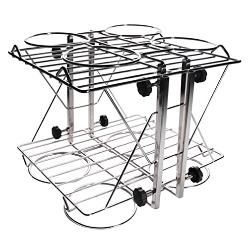 Adamas-Beta Adjustable Stainless Steel Funnel Stand for 2000ml Separatory Funnel - 4 Hole Lab Funnel Holder with Height Adjustment - Perfect for Chemistry Experiments & Laboratory Use
