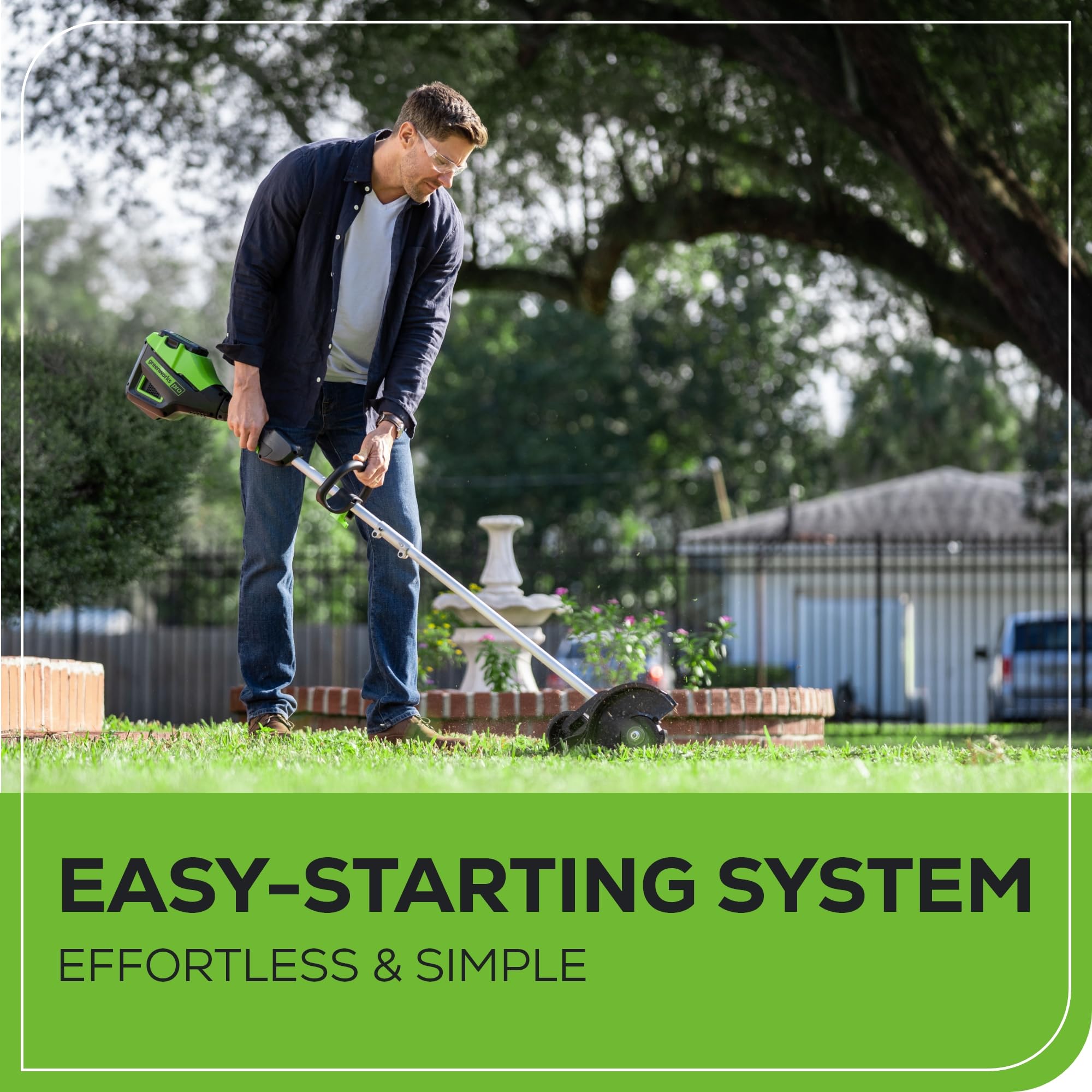 Greenworks 60V 8-Inch Brushless Cordless Lawn Edger with 2.0Ah Battery & Fast Charger Included - Perfect for Trimming Lawn Edges, Driveways, and Sidewalks