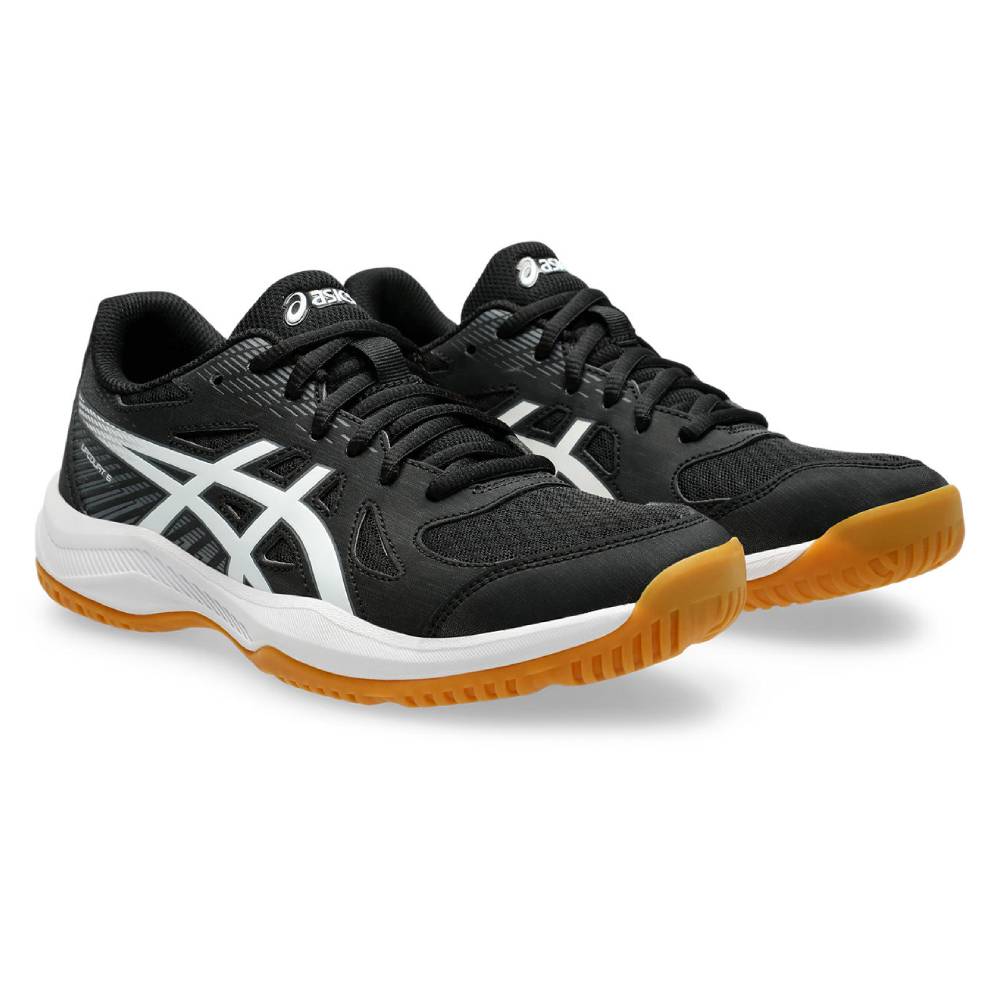 ASICS Upcourt 6 Women's Indoor Court Shoes - Black/White - Volleyball, Badminton & Squash Shoes for Women - Lightweight Non-Marking Gym Shoes for Indoor Sports & Training