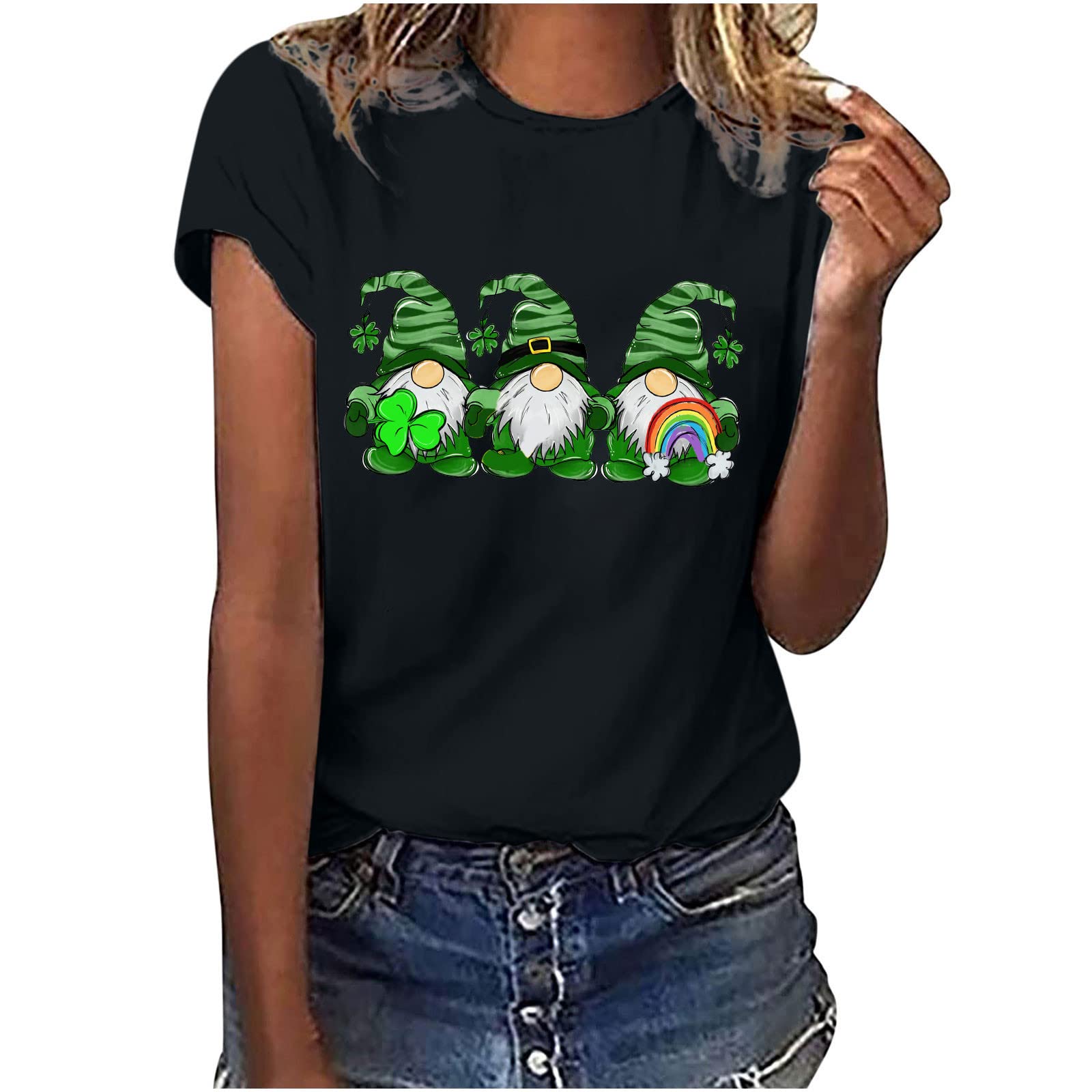Women's Summer Short Sleeve Graphic Print T-Shirt - Cute St. Patrick's Day Tee, Loose Casual Blouse for Everyday Wear | Perfect for Parties, Outings & Casual Summer Outfits