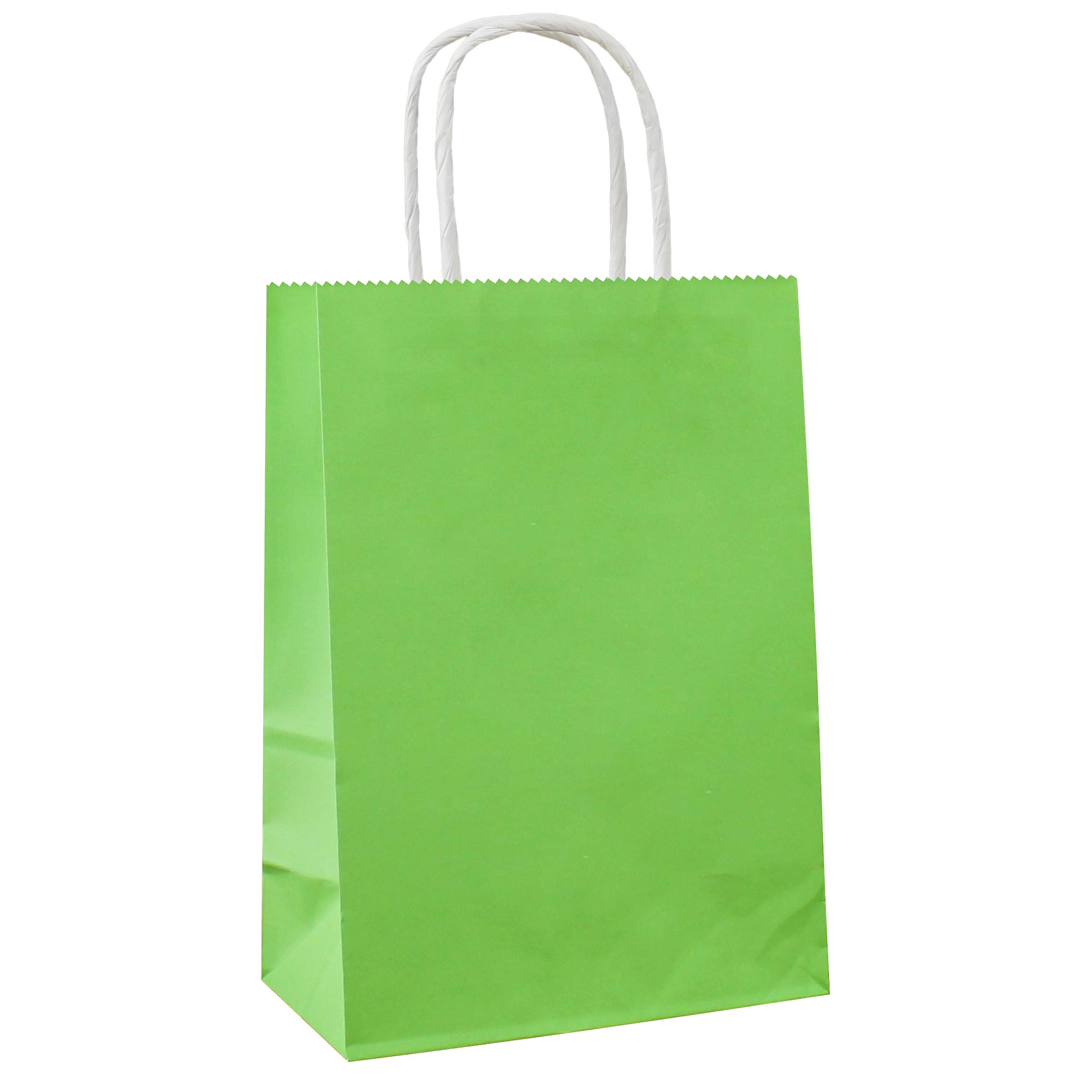 25 PCS Small Green Kraft Paper Gift Bags with Handles - 8.2 x 6 x 3.1 Inches - Perfect for Party Favors, Wedding Favors, Birthday Gifts & Holiday Treats