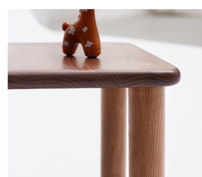 Solid Oak & Black Walnut Kids Small Stool - Durable Wooden Step Stool for Children - Perfect for Bathroom, Kitchen, and Playroom Use