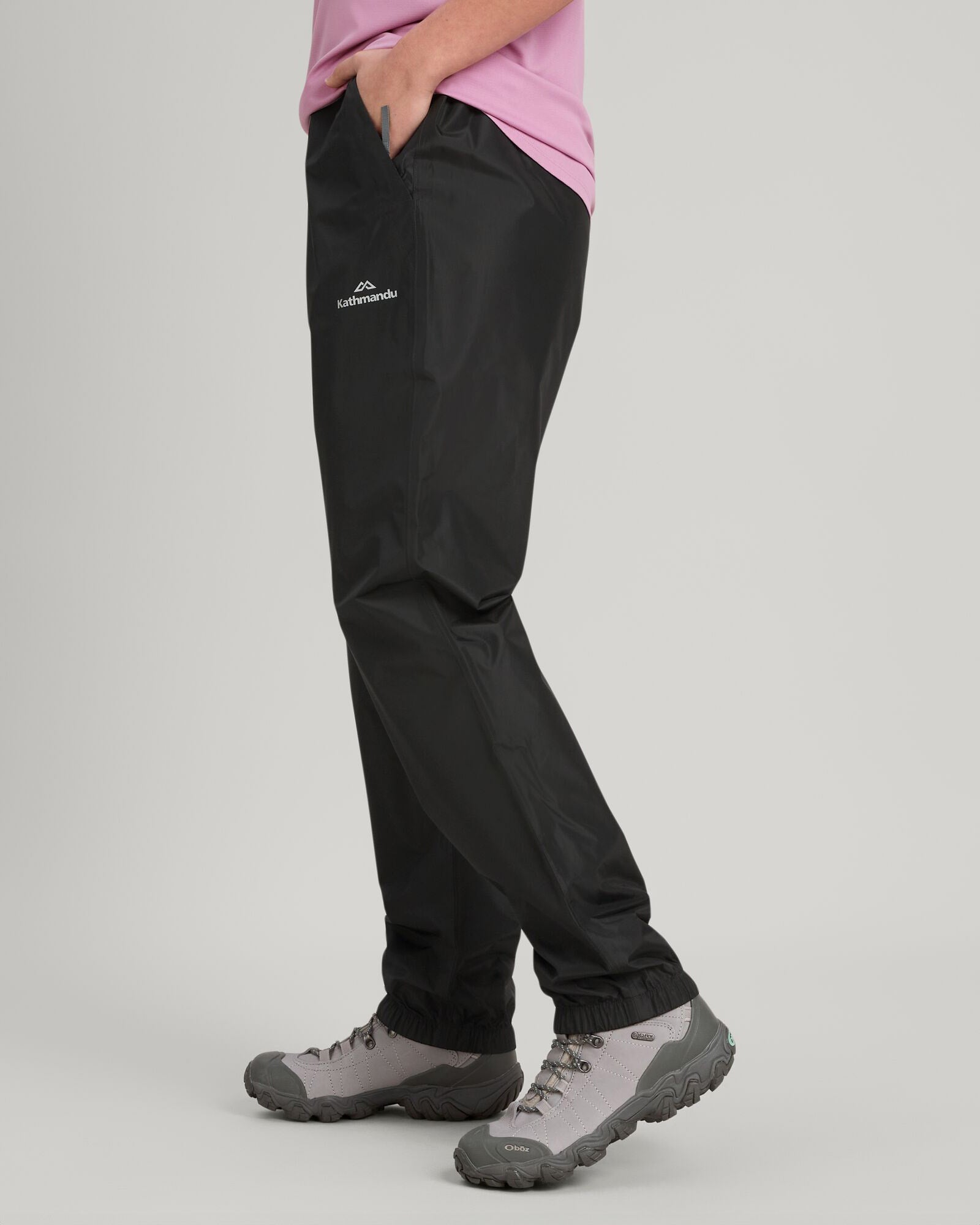 Waterproof 2-Layer Rain Pants for Men & Women - Lightweight, Windproof, Packable Outdoor Pants - Perfect for Hiking, Camping, and Commuting - Black