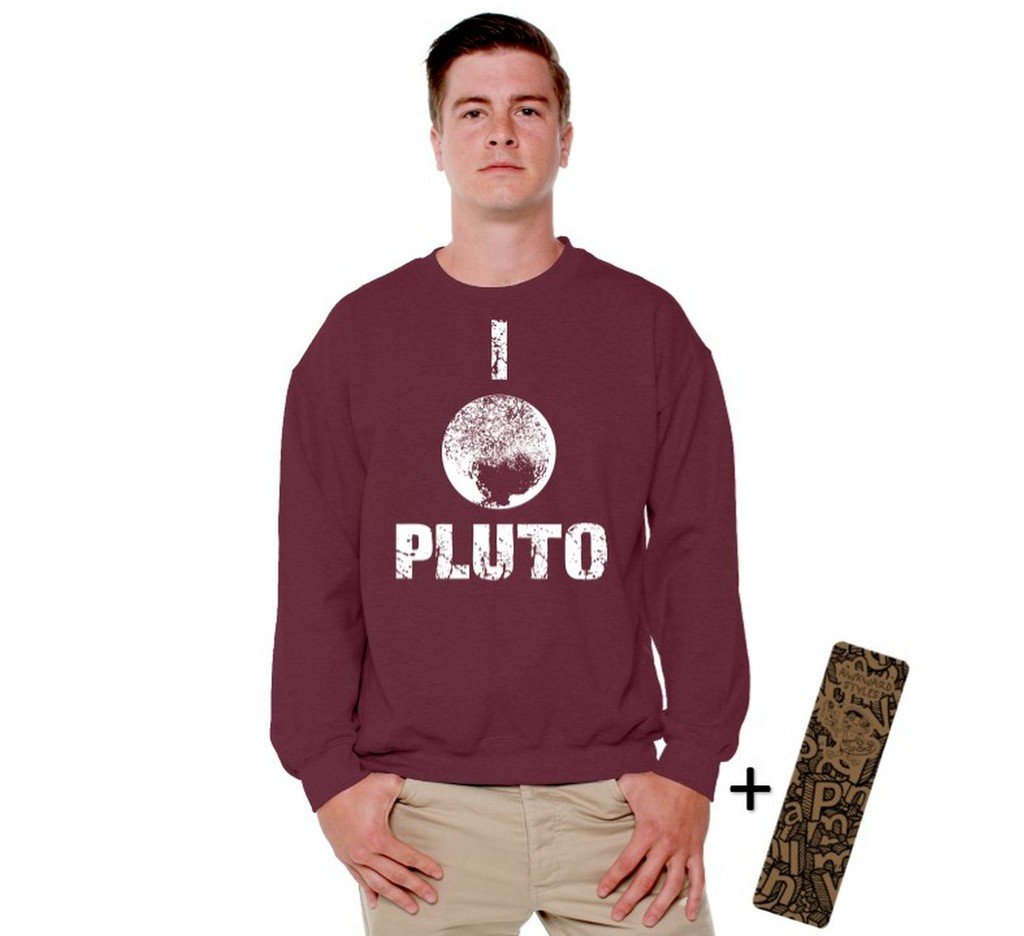 Awkwardstyles Pluto Crewneck Sweatshirt - Solar System Space Planet Graphic Hoodie with Free Bookmark | Astronomy Lover Gift, Casual Streetwear, Cozy Lounge Wear