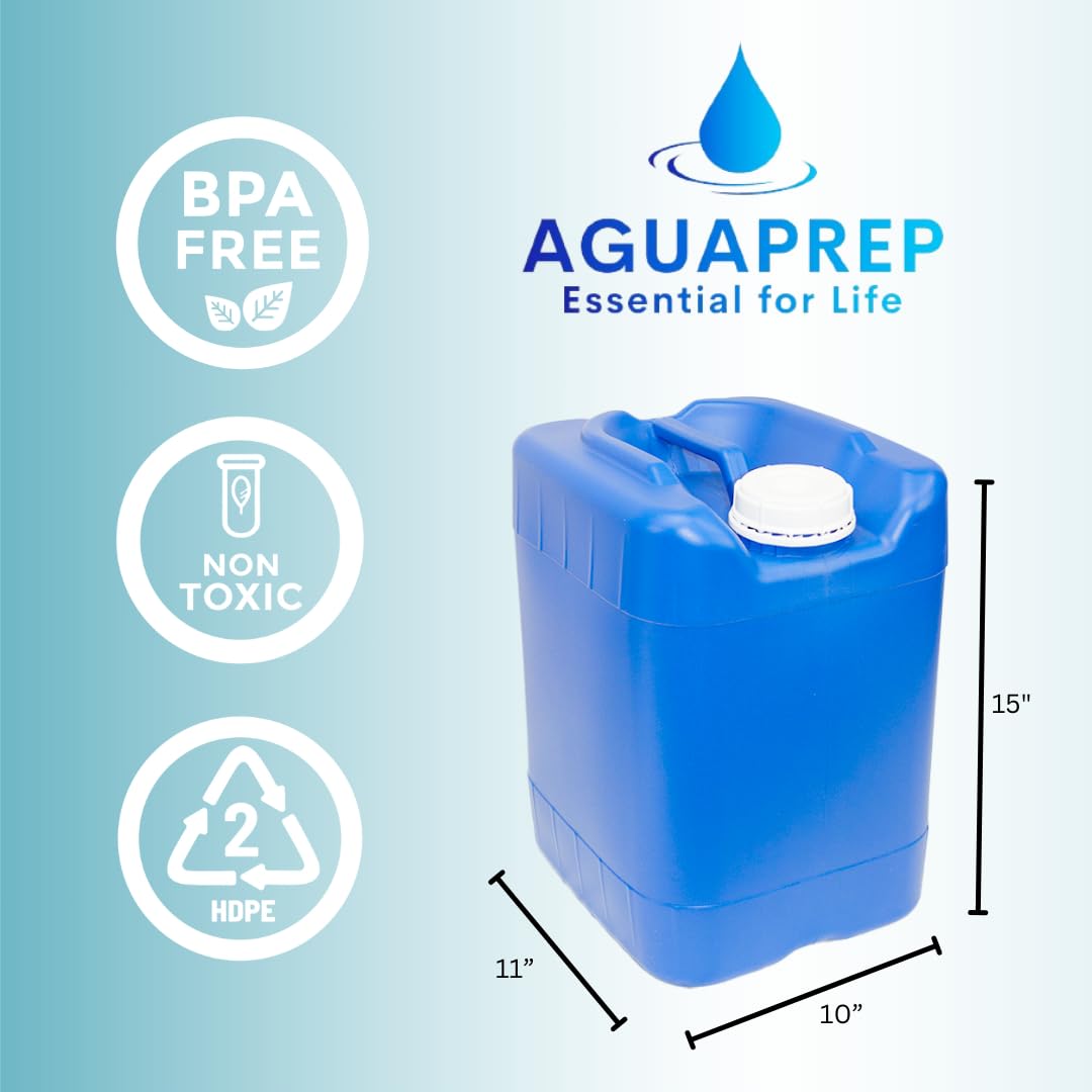 5-Gallon Stackable Water Storage Containers with Lids & Spigots - Emergency Water Supply for Camping, RV, Disaster Preparedness - Easy Fill, Survival Kit Essential - 30 Gallon (6 Tanks Set) - Perfect for Outdoor Adventures and Emergency Preparedness