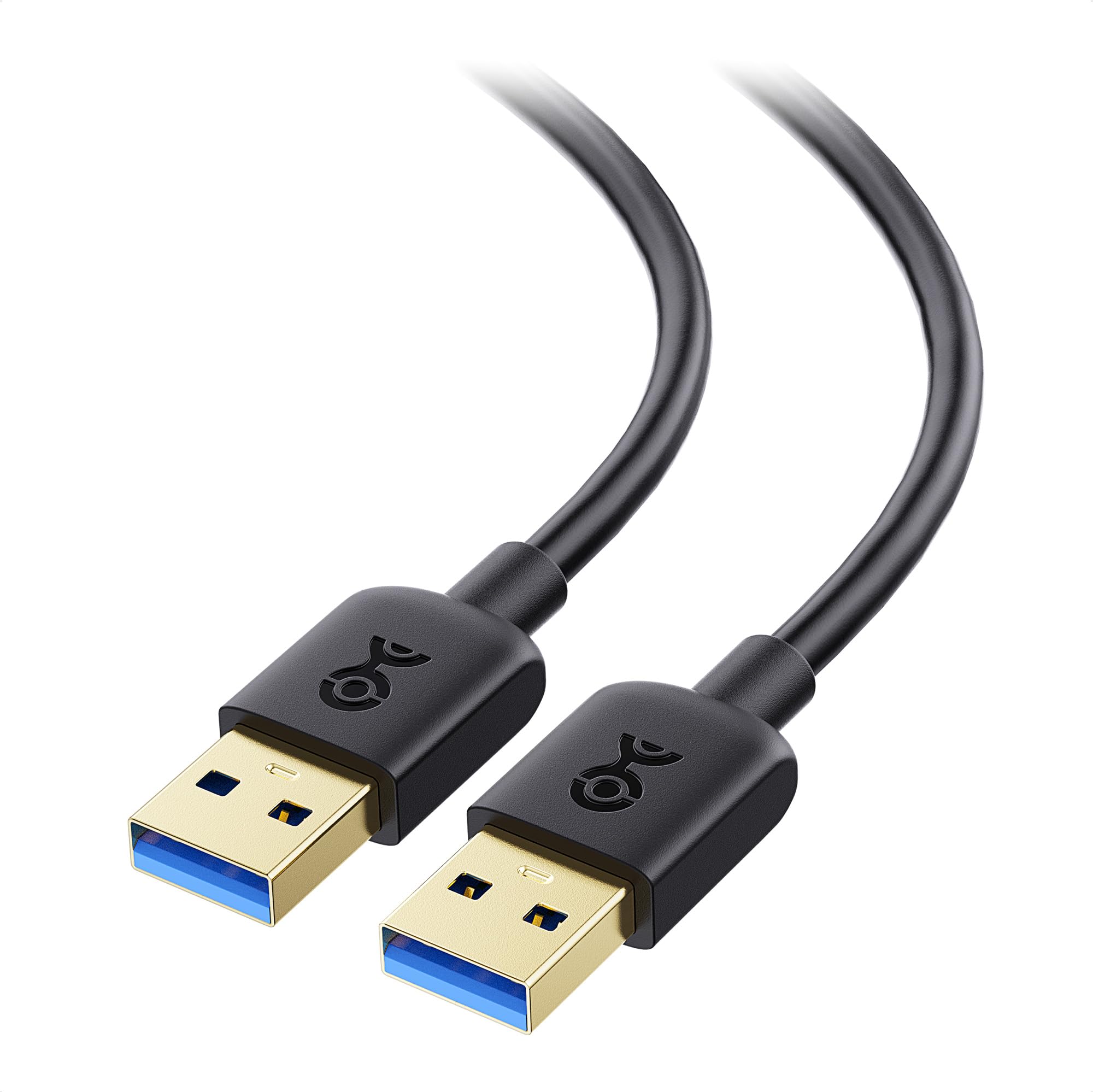 Premium USB 3.0 Cable A to A Male to Male 15ft (4.5m) - 5Gbps High-Speed Data Transfer with Gold-Plated Connectors - Compatible with External HDD, DVD Drive, Printer, Camera & Hard Drive Enclosure - Durable Black Nylon Braided for Home & Office Use