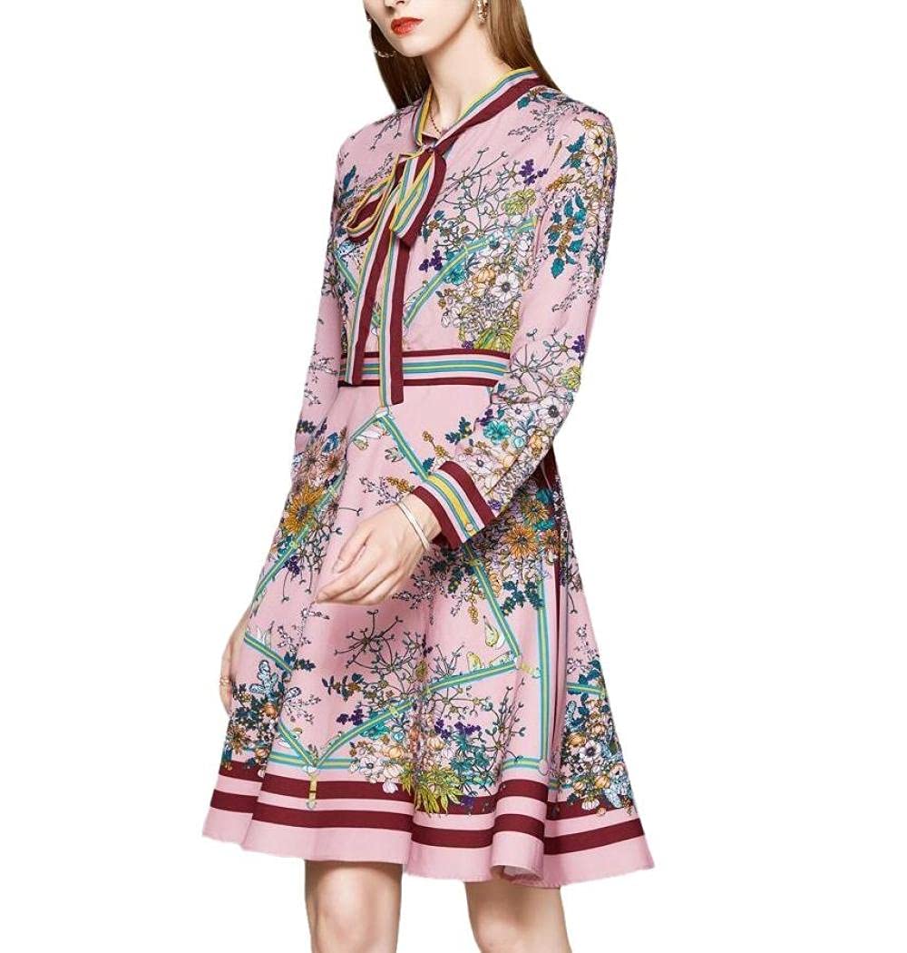 Elegant Women's Summer Dresses with Bow O-Neck - Casual Flowy Spring Dress for Women | Perfect for Beach Vacations, Date Nights & Office Wear