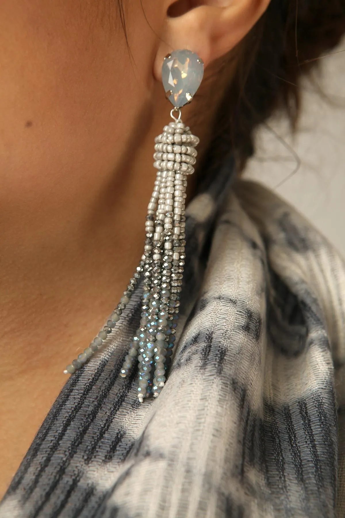 Elegant Tassel Beaded Statement Earrings for Women - Boho Chic Dangle Earrings for Party, Wedding & Special Occasions