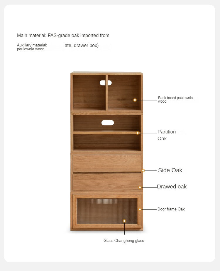 Modern Oak Solid Wood TV Stand with Free Combination Storage Shelves - Perfect for Living Room, Home Theater & Entertainment Center Organization