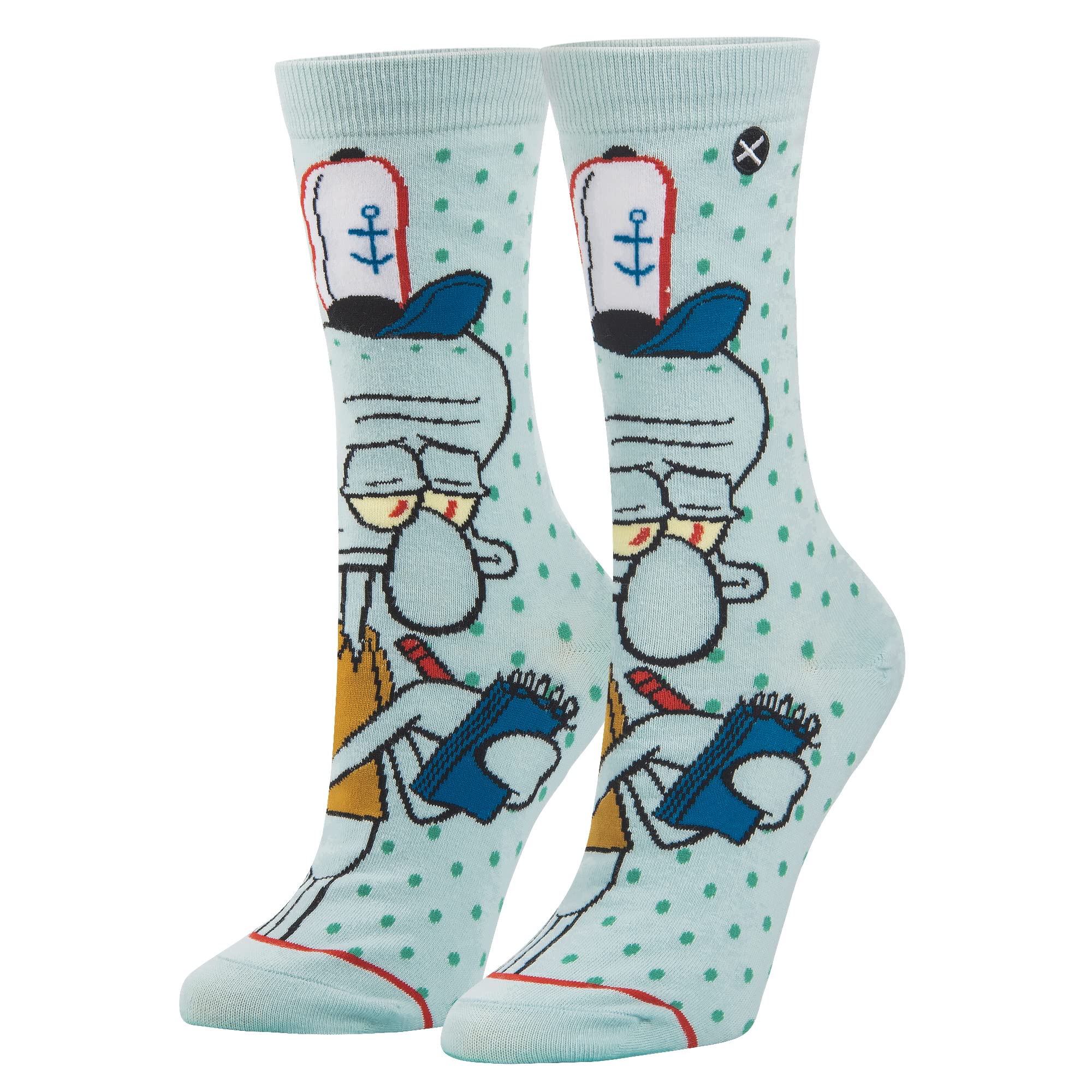 Odd Sox Squidward Nickelodeon SpongeBob Cartoon Socks - Fun & Cute Novelty Socks for Women (US Size 5-10) - Perfect for Cosplay, Gifts & SpongeBob Fans