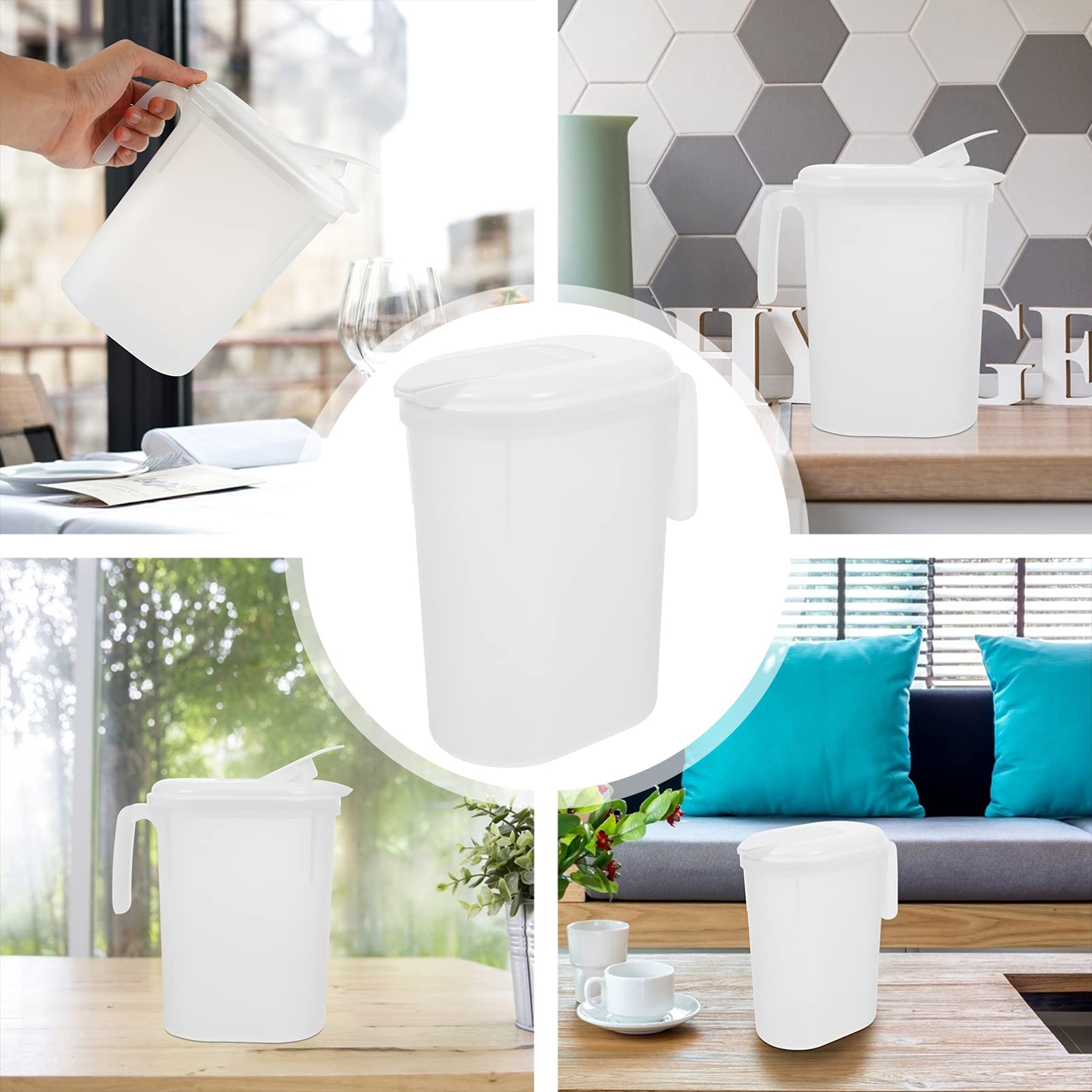 1pc Large Capacity Plastic Cold Water Jug - BPA Free Beverage Kettle for Tea, Juice & Infused Water | Perfect for Home, Office & Outdoor Use | Durable Household Water Bottle & Scented Tea Pot