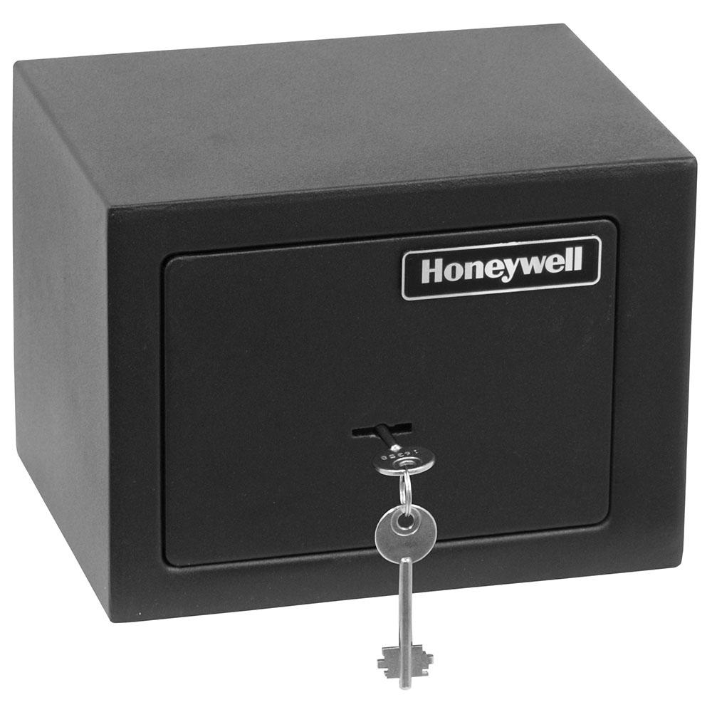 Honeywell 5002 Compact Steel Security Safe Box with Key Lock - Perfect for Home, Office & Hotel Room to Protect Valuables, Cash & Documents