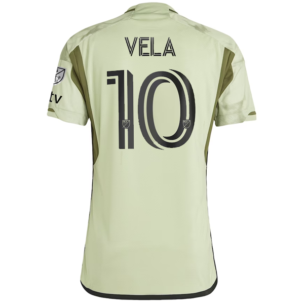 Adidas LAFC Authentic Carlos Vela Away Jersey with MLS & Apple TV Patch 2023-2024 - Green Soccer Jersey for Fans, Game Day & Collection | Perfect for MLS Matches, Football Gifts & Sports Enthusiasts