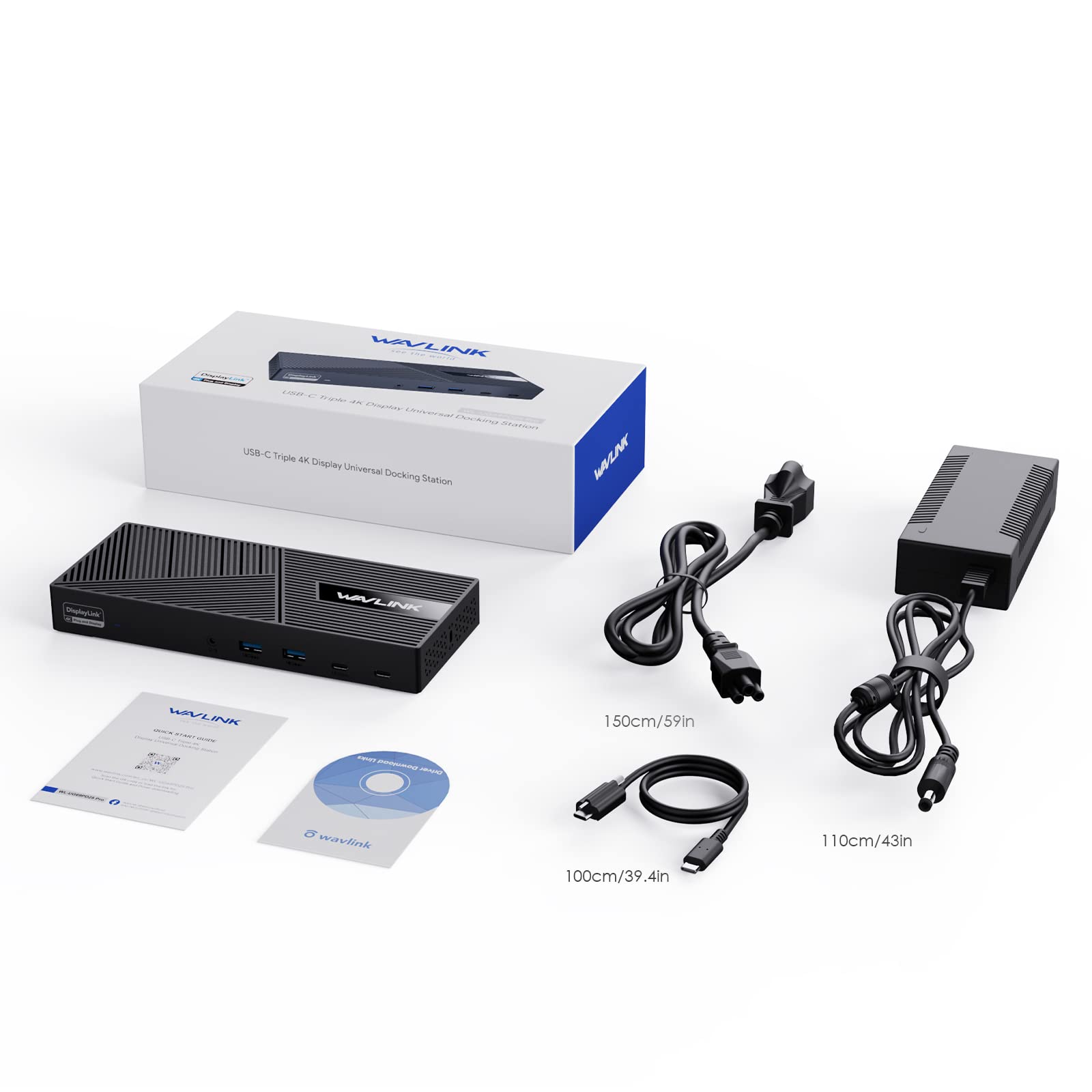 WAVLINK 15-in-1 USB C Triple 4K Display Docking Station with 3x HDMI, 2x DisplayPort, 100W PD Charging & 10Gbps Data Transfer for Windows/Mac - Perfect for Home Office, Gaming & Multi-Monitor Workstations
