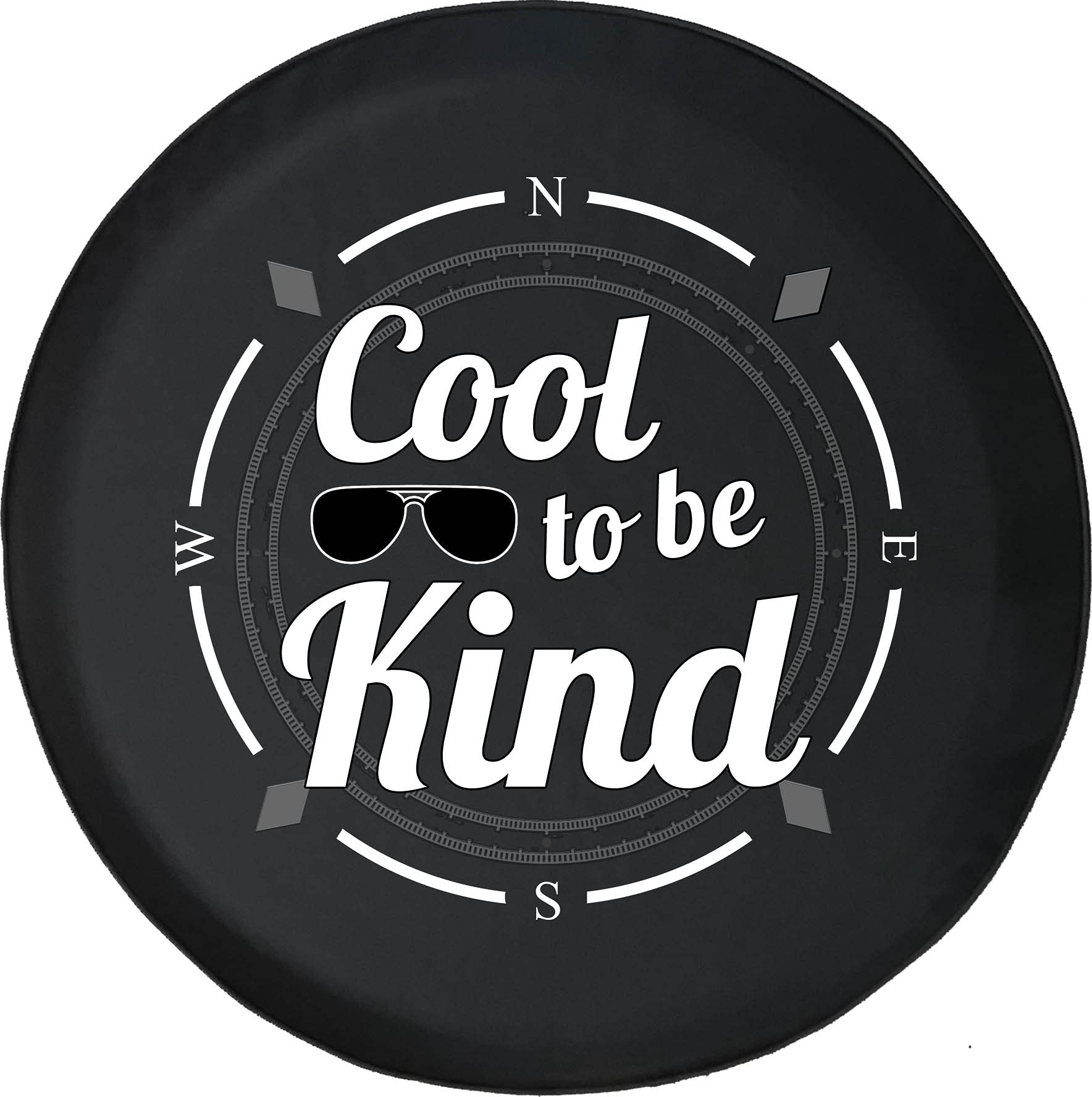 American Unlimited Spare Tire Cover with Compass Design | 'Be Kind' Themed Sunglasses Wheel Covers | Universal Fit for SUV, Trailer, RV & Most Vehicles | Durable Outdoor Accessories for Road Trips & Camping Adventures
