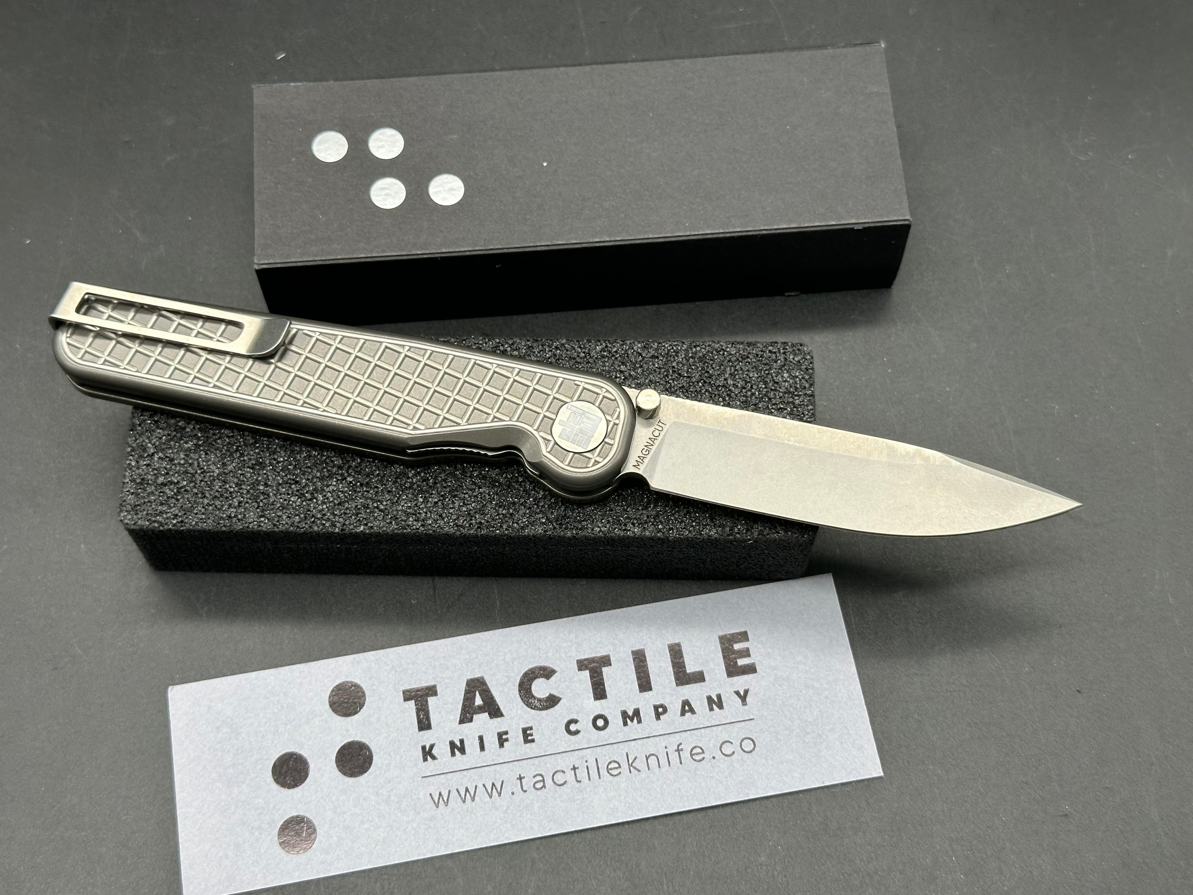 Premium Tactile Rockwall Folder Knife - Darkwash Finish with Monkey Edge FRAG Pattern | EDC Pocket Knife for Outdoor, Camping & Everyday Carry